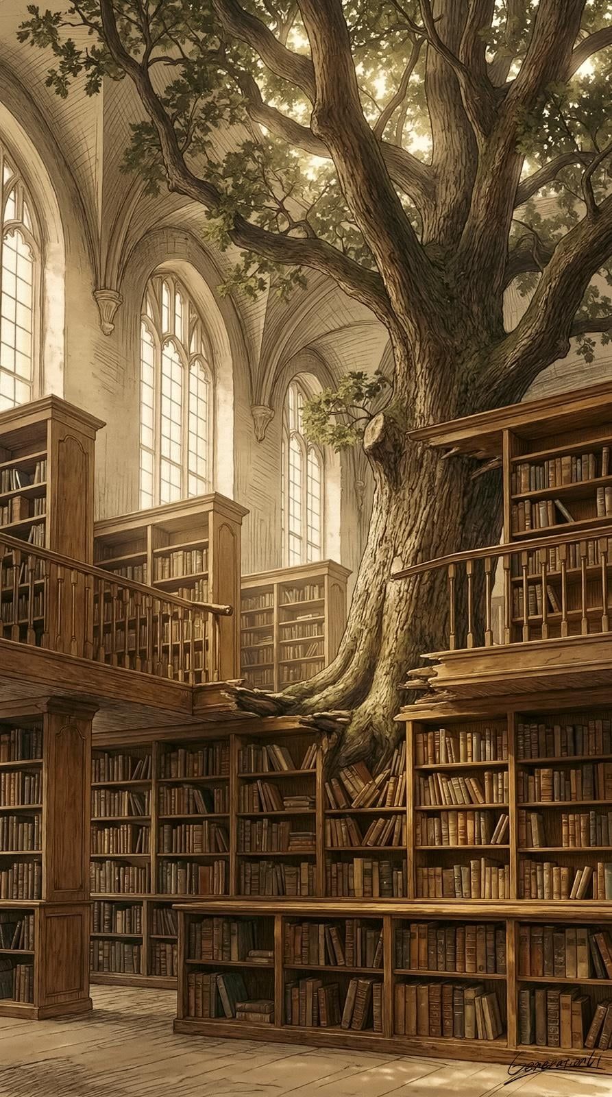 893x1600 Behind the Bookshelves Was a Forest / Phone Wallpaper Archives