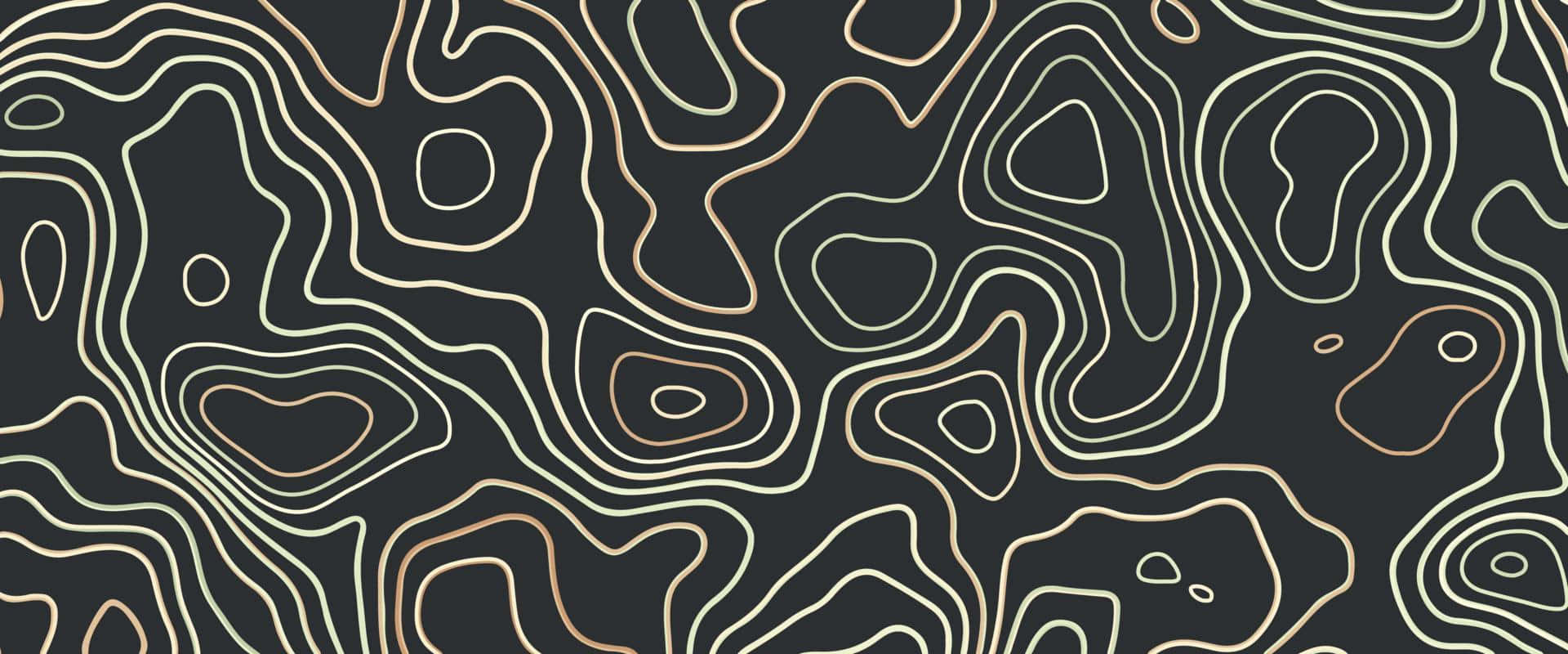 1920x800 Download Abstract Topographic Contours Black Background Wallpaper