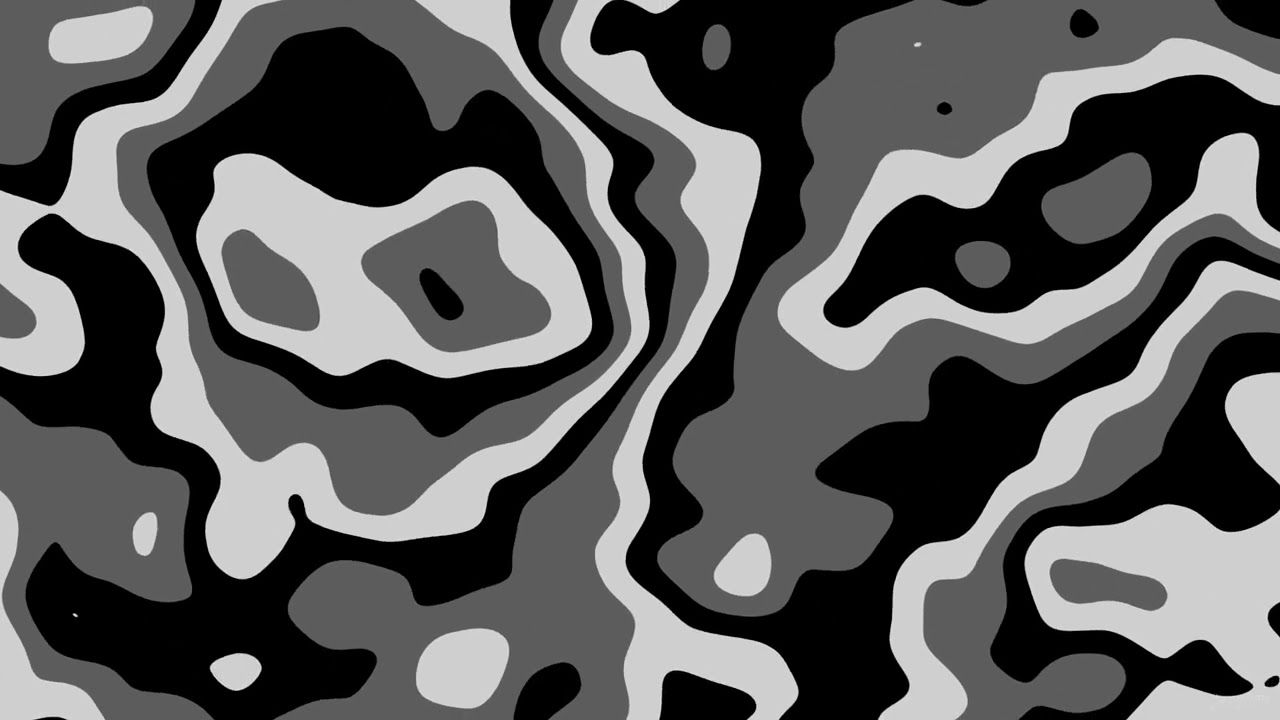 1280x720 10 Hour Monochromatic Abstract Wallpaper: Hypnotic Topographical Patterns