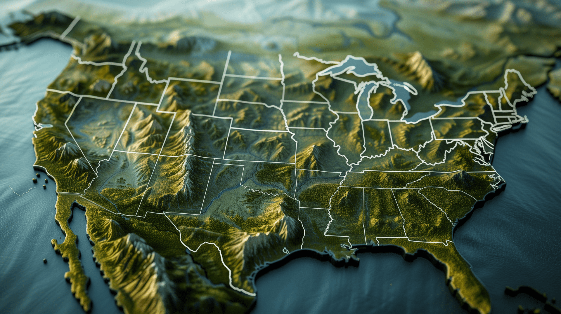 1920x1076 3D Topographic USA Map HD Wallpaper