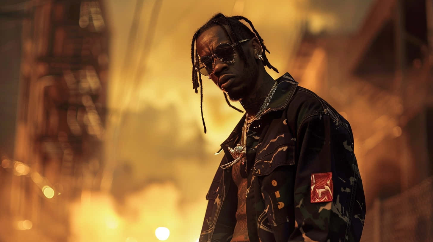 1456x816 Download Travis Scott Utopia Album Promo Wallpaper