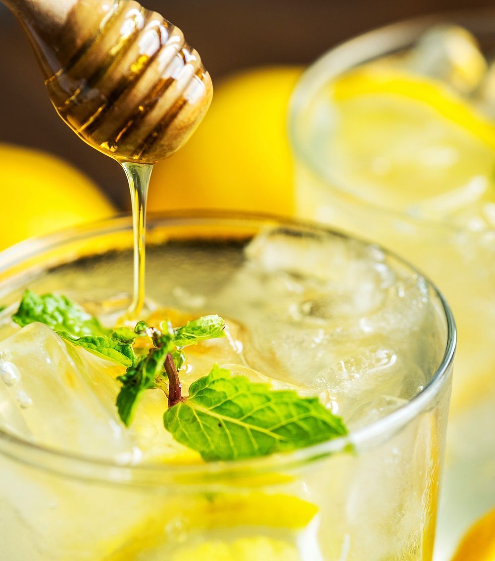 1000x1134 Honey lemon soda beverage photography