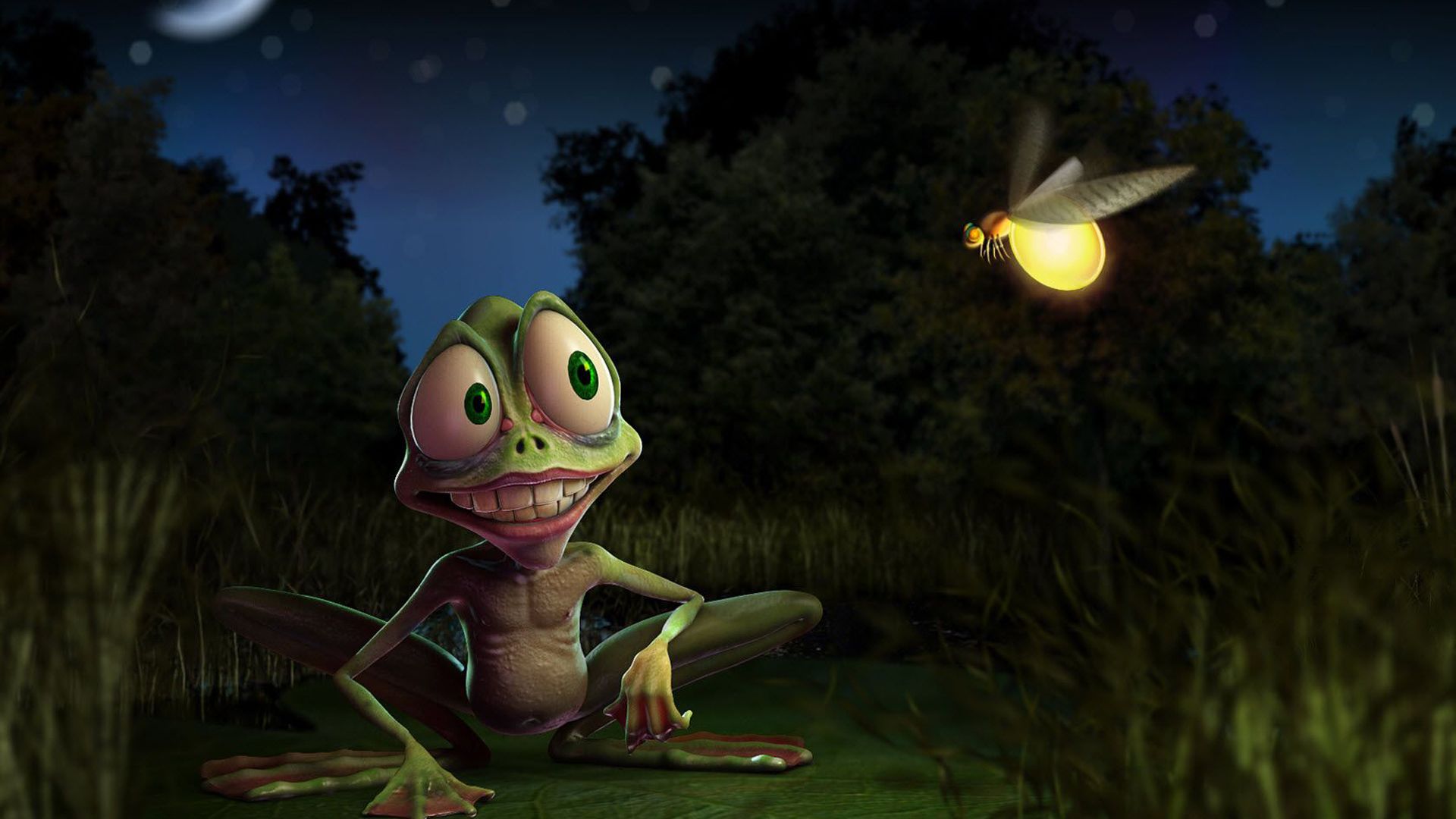 1920x1080 Animated Frog And Insects HD Animated Wallpaper