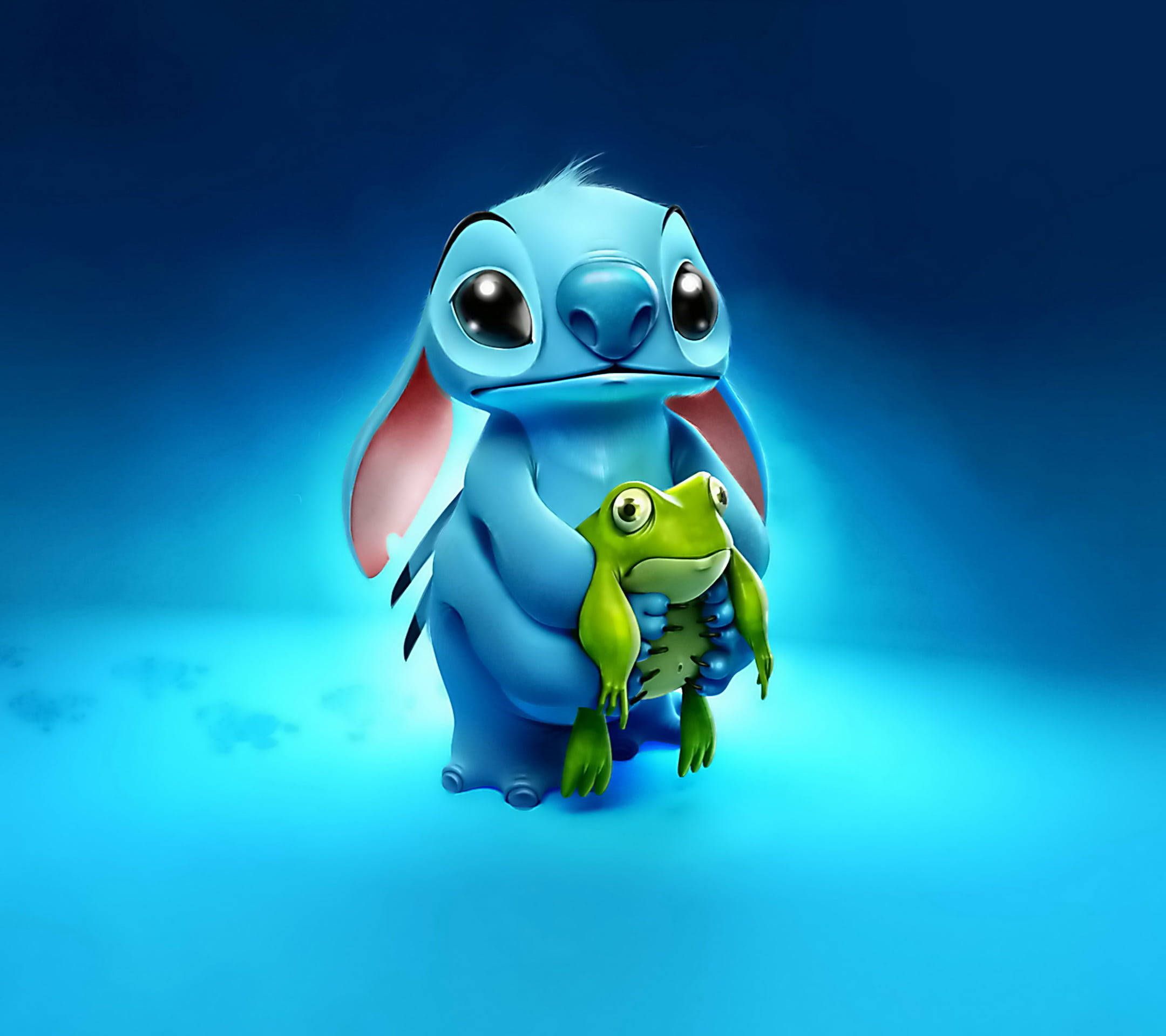 2160x1920 Download Cute Disney Stitch With Frog Wallpaper
