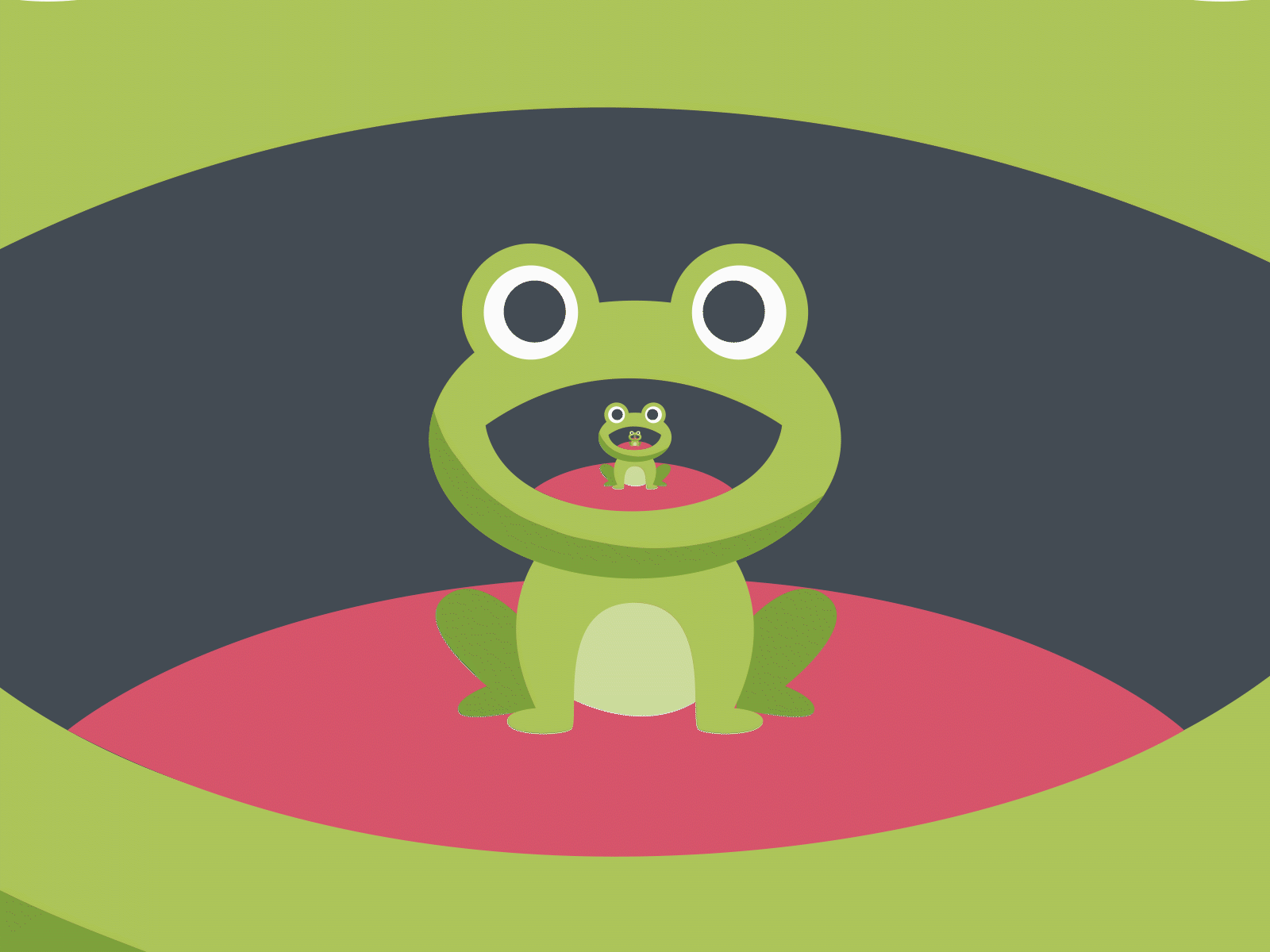 1600x1200 looped animation. Frog by Olga Iljina on Dribbble