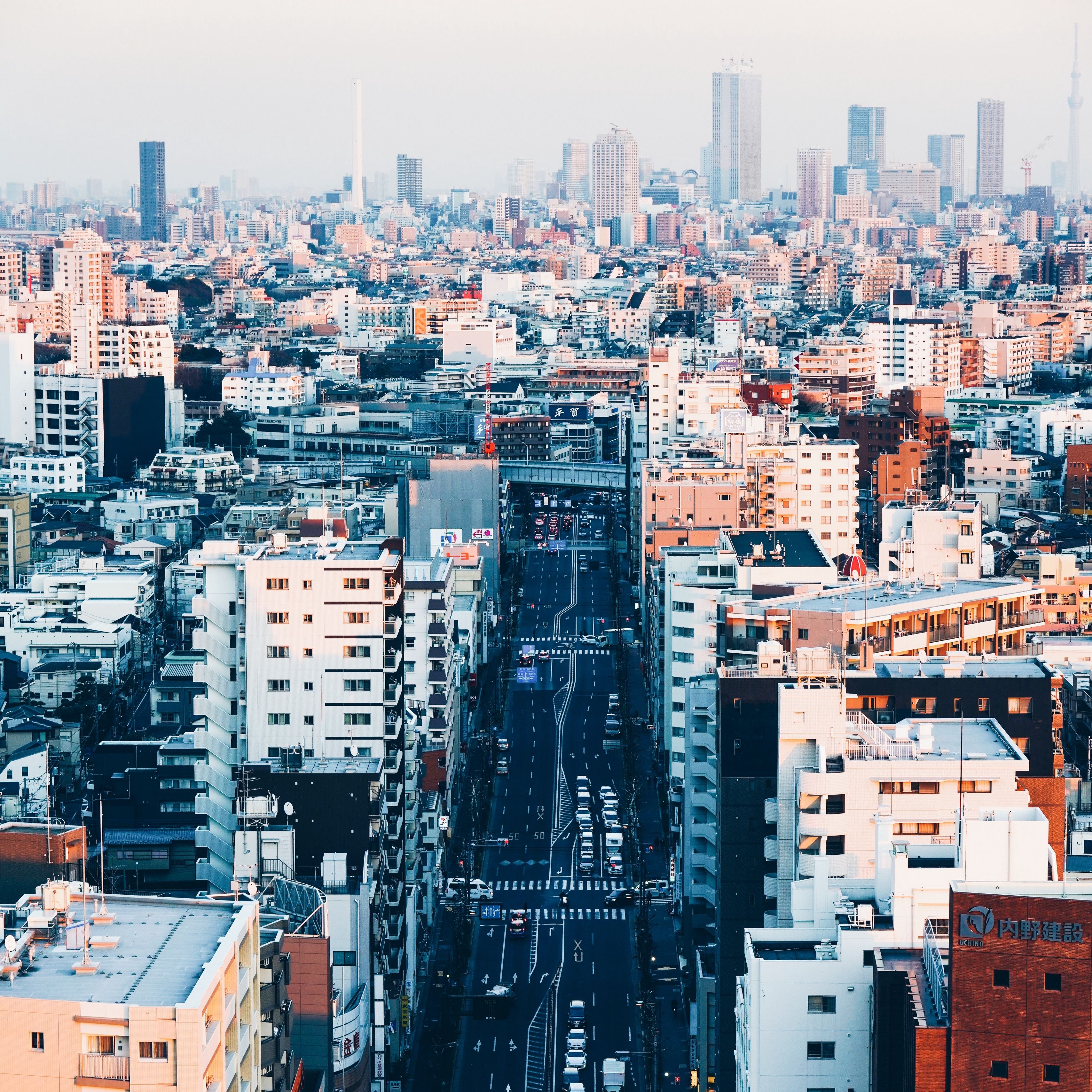 3415x3415 Wallpaper Aerial View of City Buildings During Daytime, Background Free Image
