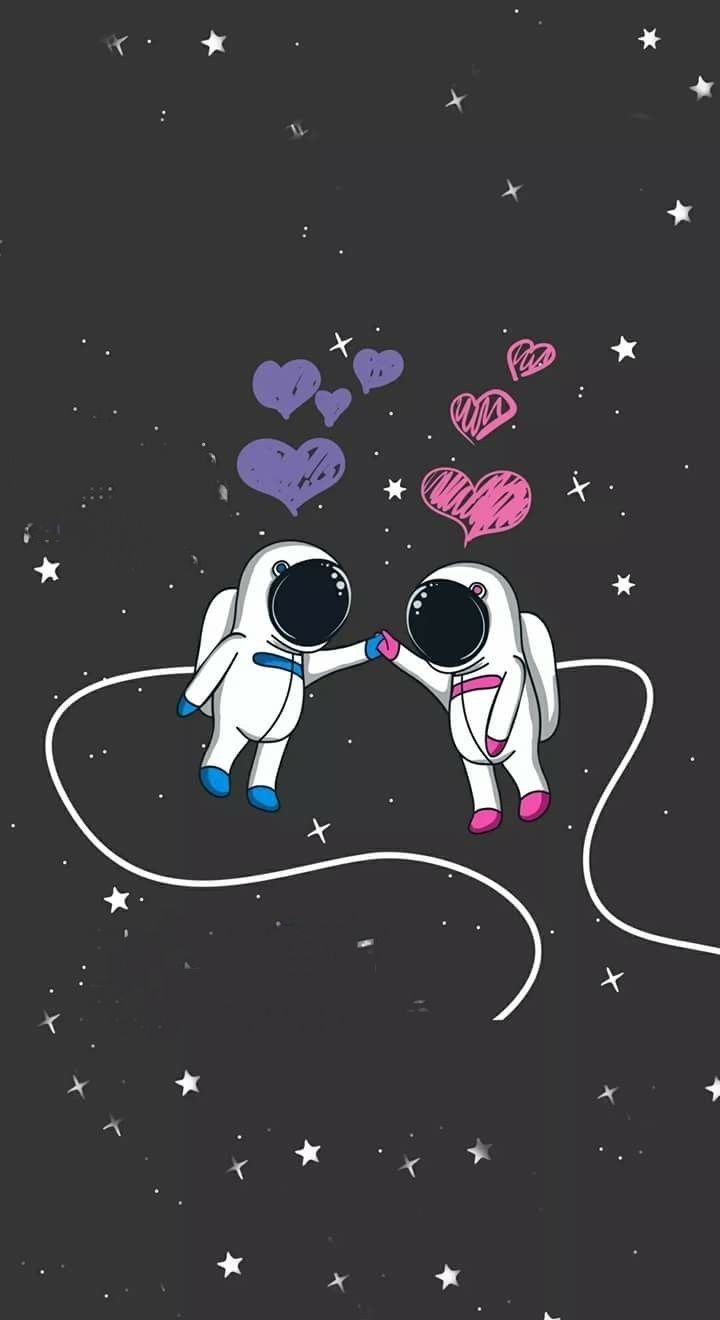 720x1320 Space couple wallpaper. Astronaut couple wallpaper, Lovely astronauts in space wallpaper, Galaxy