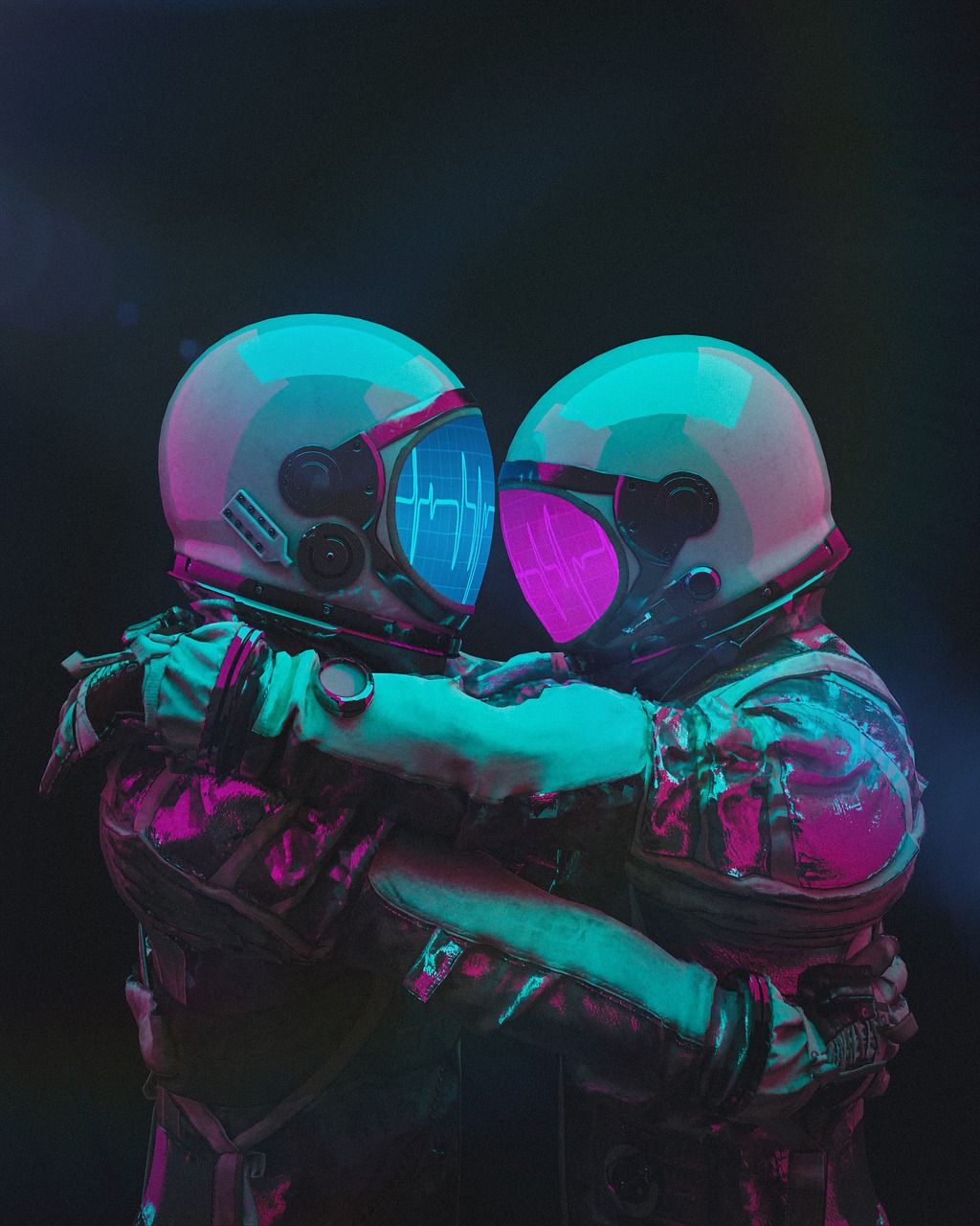 1024x1280 Astronaut Couple Romantic