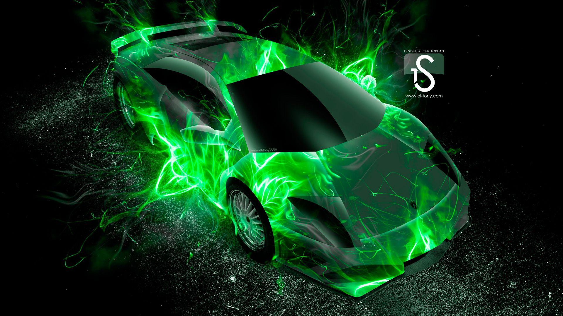 1920x1080 Green Fire Wallpaper