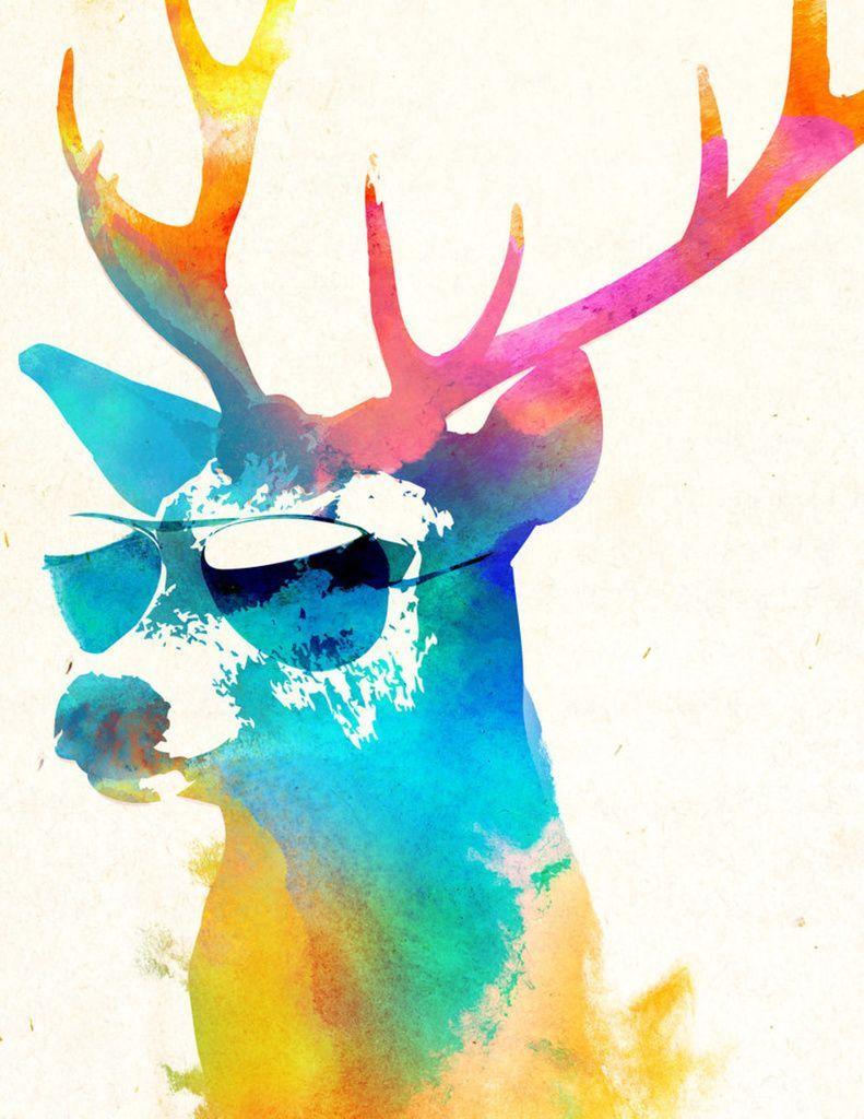 791x1024 Sunny Stag Art Print by Robert Farkas Edition from $24.9. Curioos. Art, Deer wall decal, Art prints