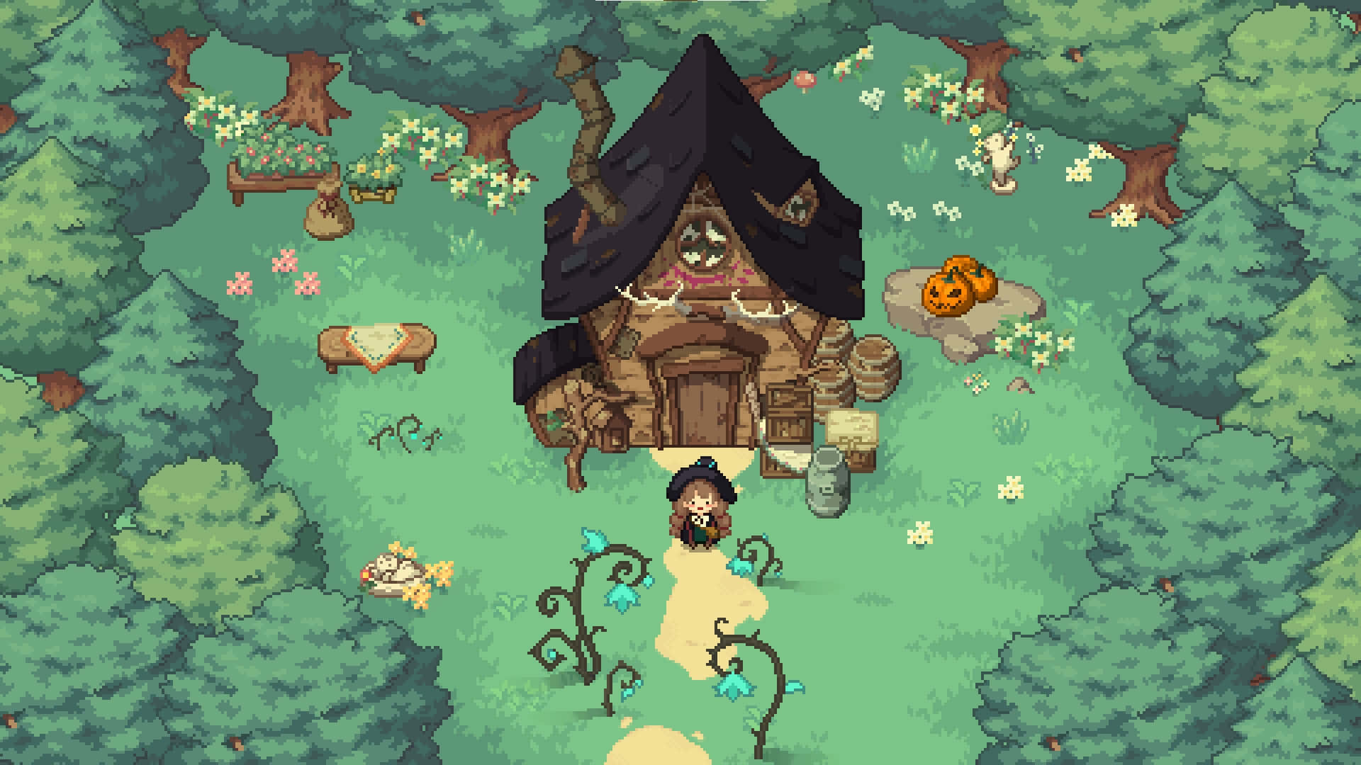 1920x1080 Download Enchanted Forest Witch Cottage Wallpaper