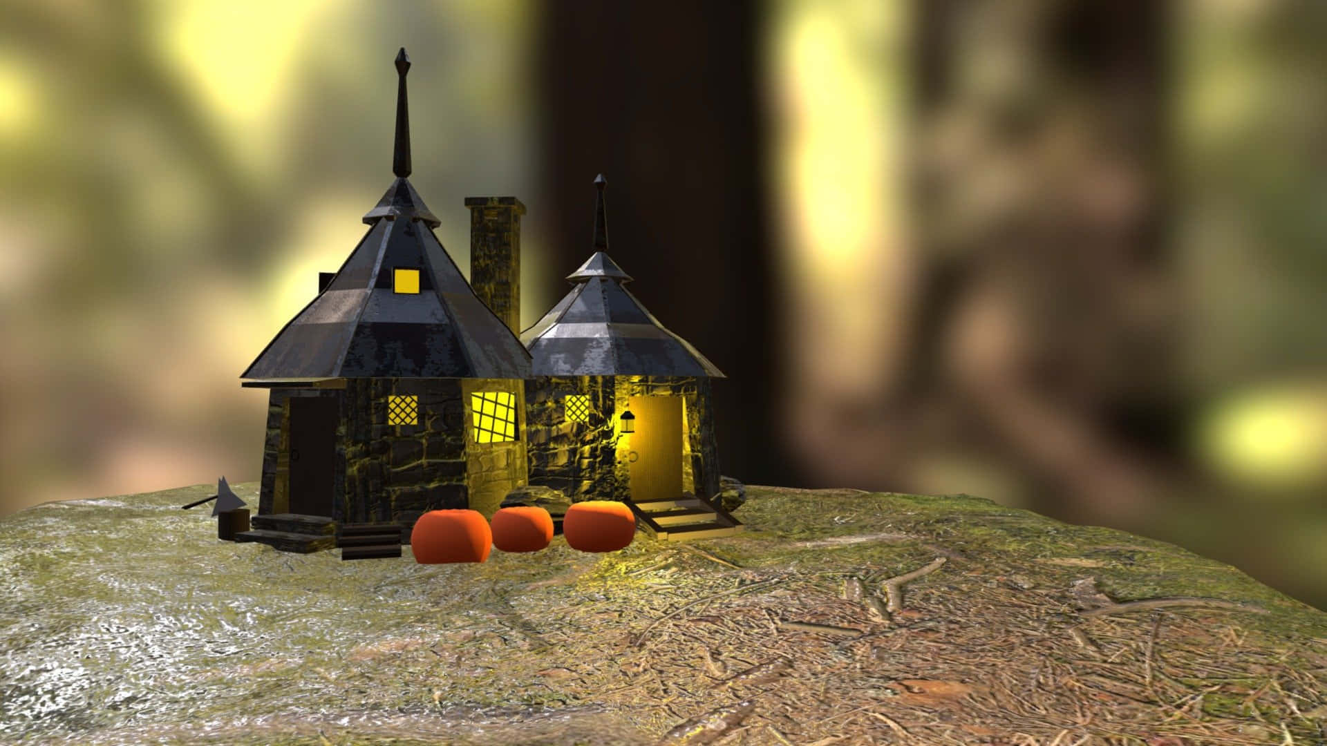 1920x1080 Download Magical Hagrid's Hut located at Hogwarts School of Witchcraft and Wizardry Wallpaper