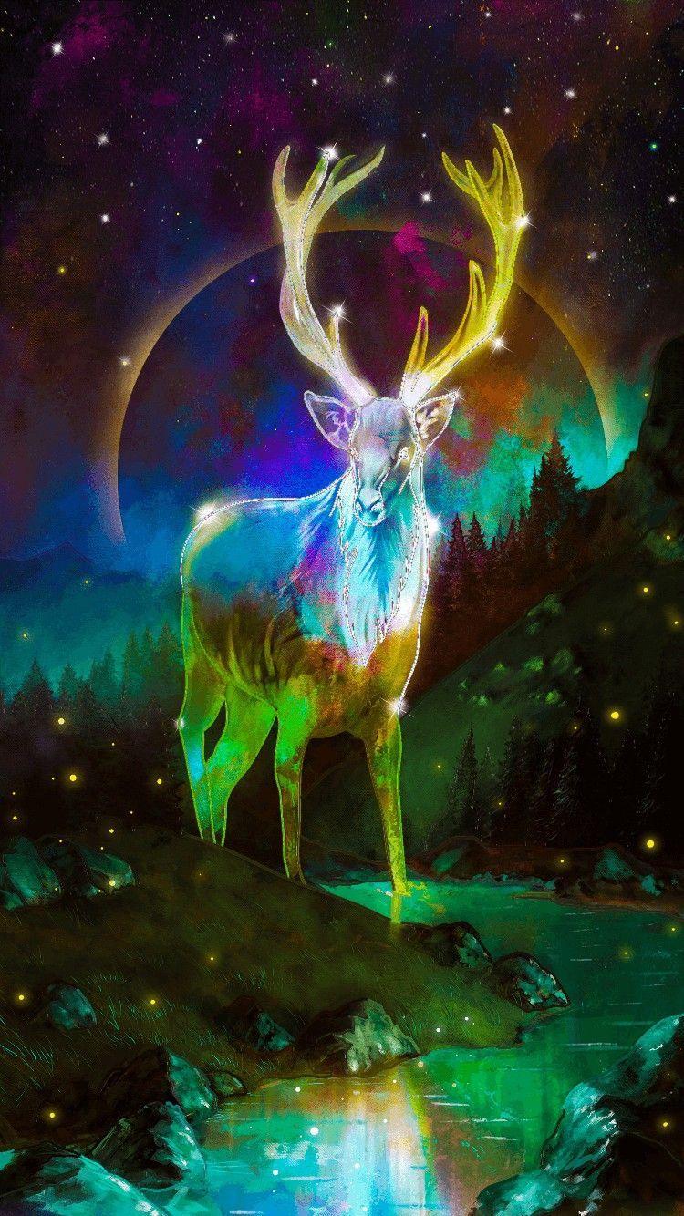 750x1334 Desenhos que eu pintei no aplicativo. Deer wallpaper, Mythical creatures art, Deer drawing