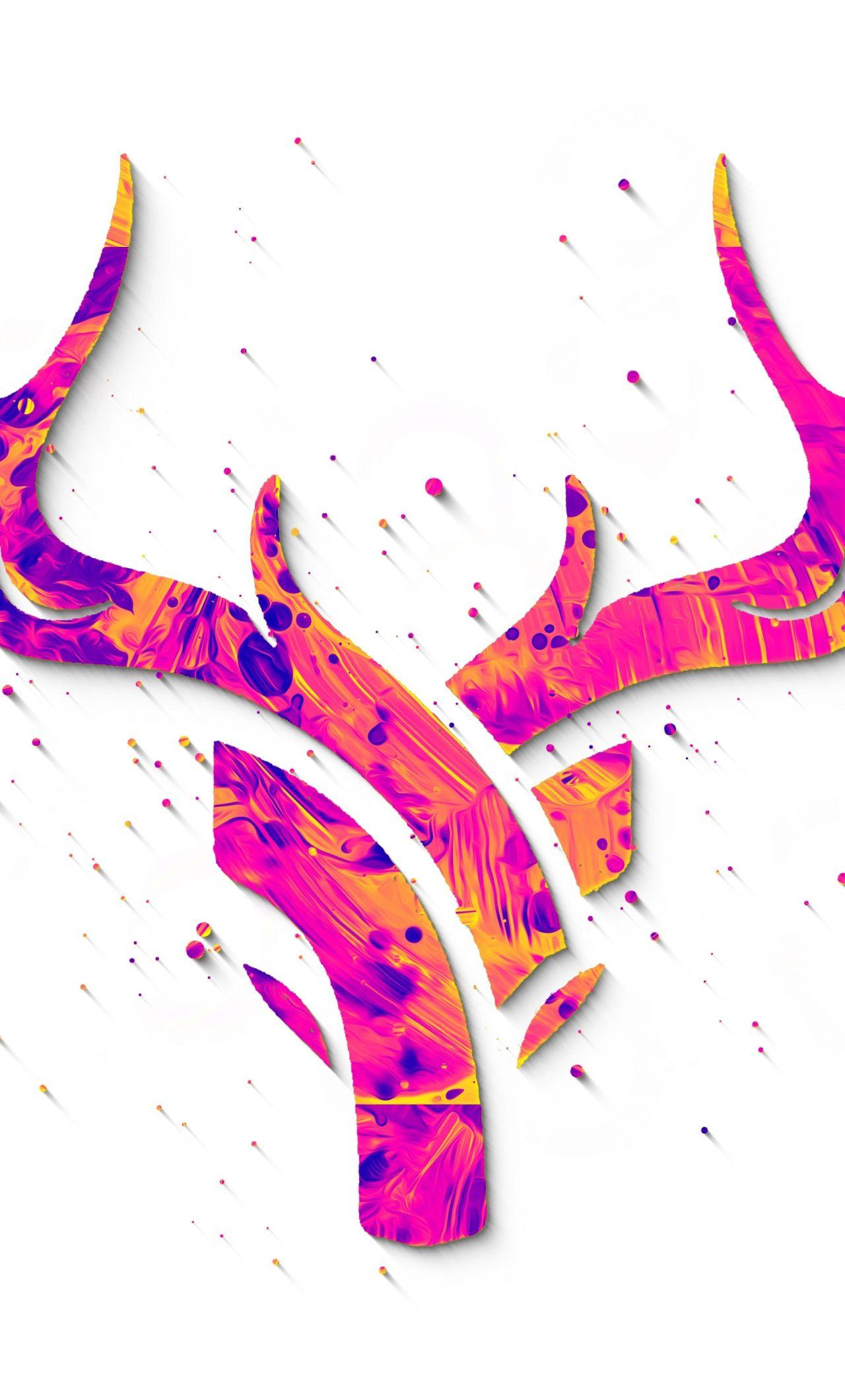 1280x2120 Download 1280x2120 wallpaper deer, digital art, horns, muzzle, iphone 6 plus, 1280x2120 HD image, background, 7723