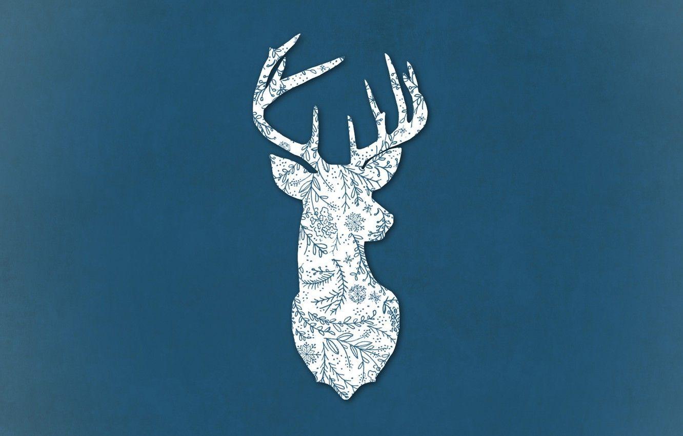 1332x850 Christmas Deer Wallpaper