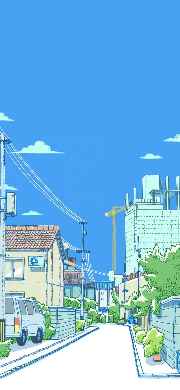 736x1593 City Street Drawing Drawings for Kids. Pixel art town wallpaper, Tokyo cartoon background, Japan
