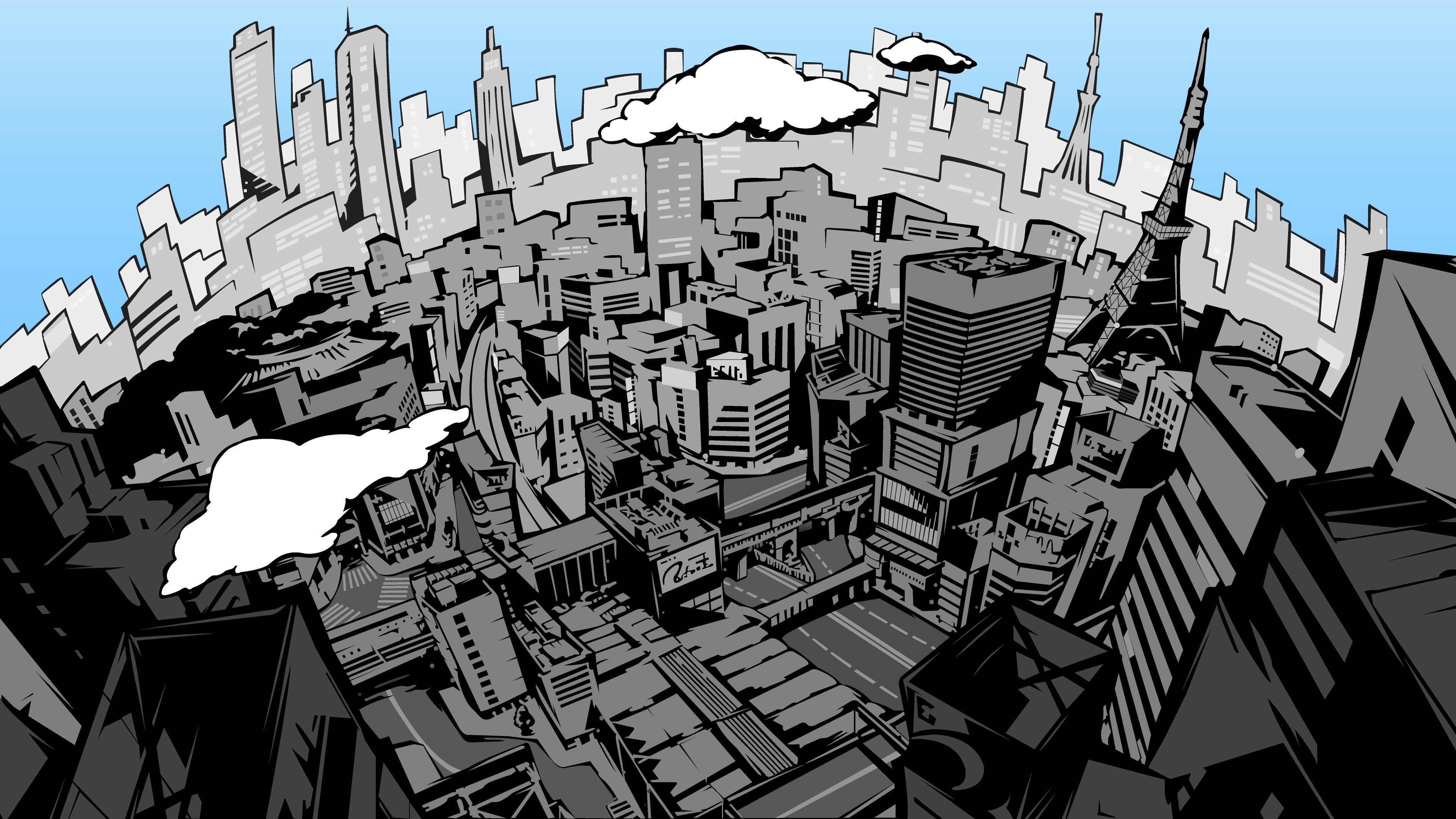 3840x2160 Persona 5 Cityscape: Ultra HD 4K Video Game Wallpaperx2160