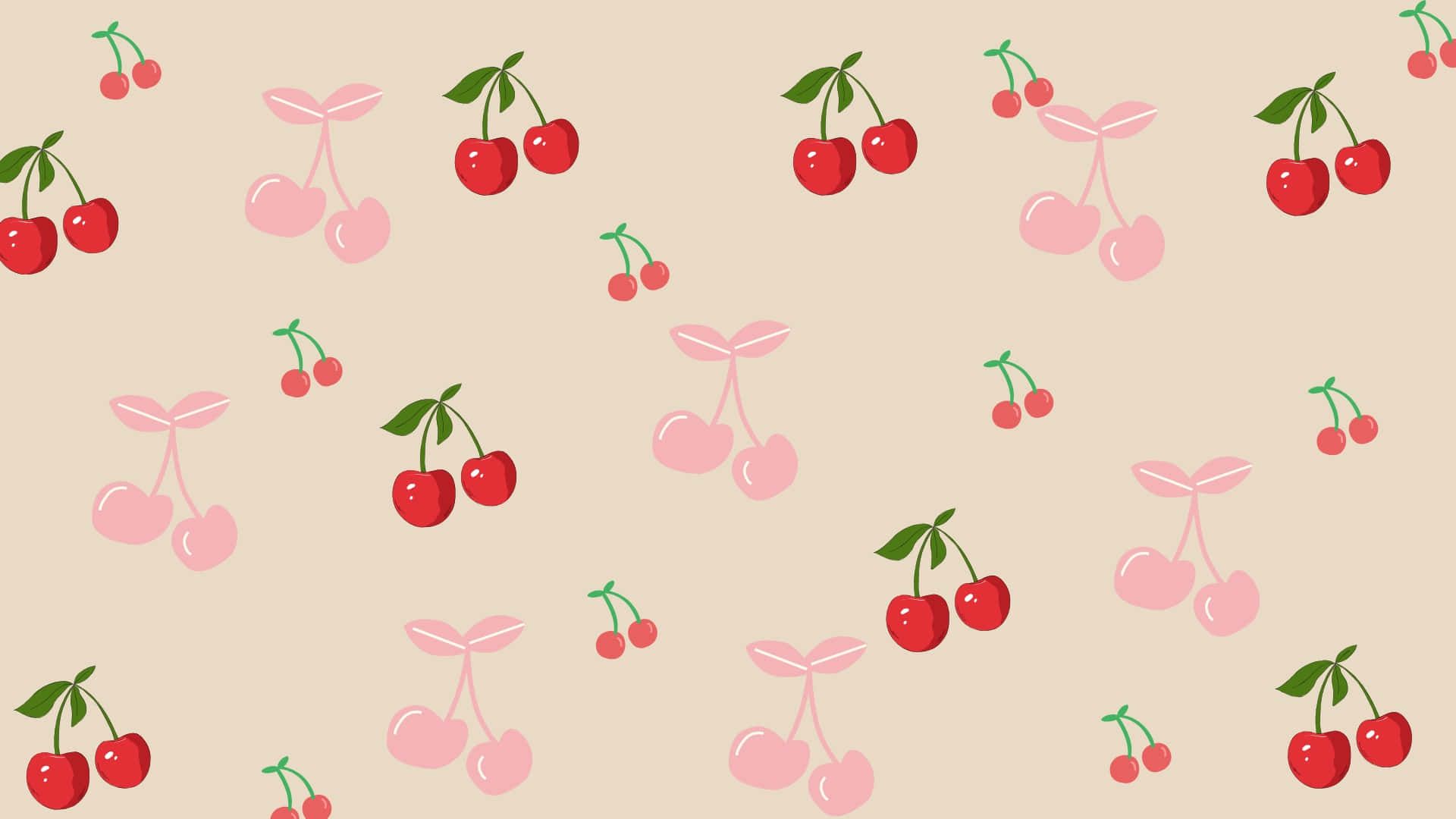 1920x1080 Download Coquette Cherry Pattern Wallpaper