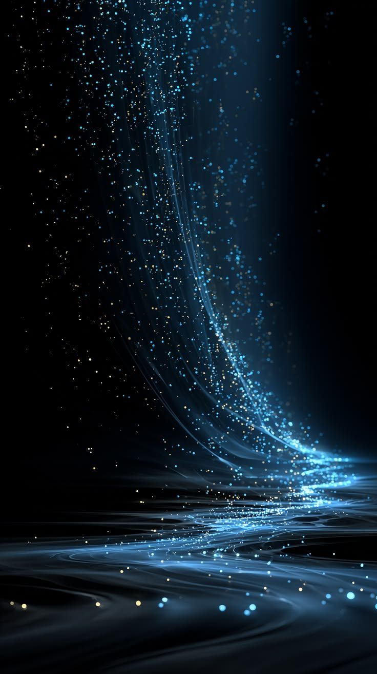 736x1313 Glowing Blue Particles Wallpaper