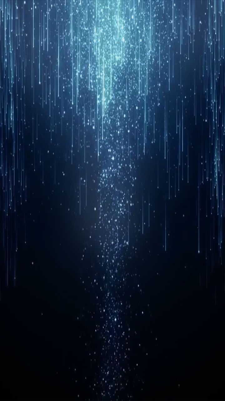 720x1280 Abstract Rain Wall Art. Blue cosmic background, Technological shiny falling particles background, Blue glittering rain effect