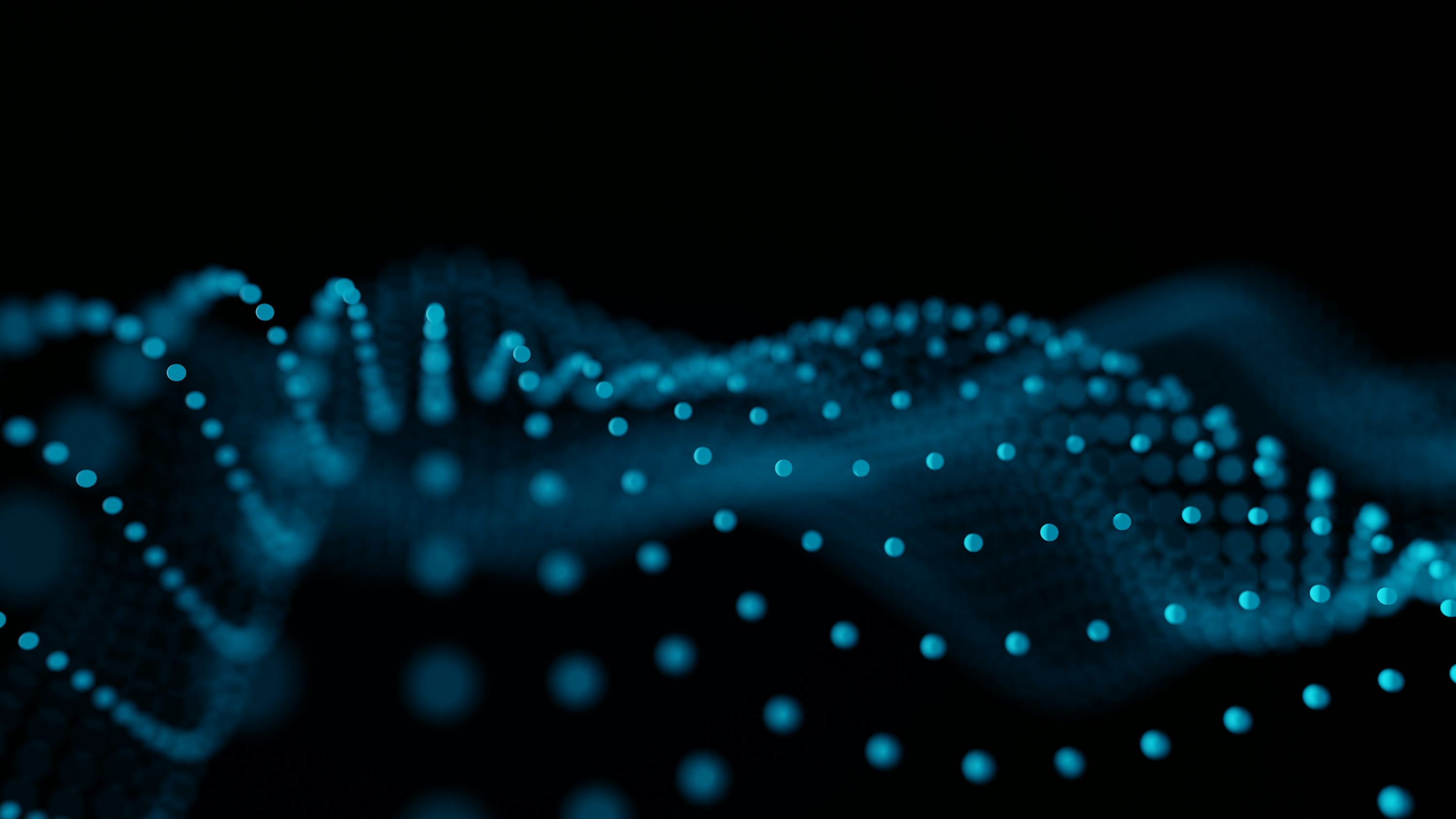 3000x1688 Abstract blue glowing dots forming wave patterns