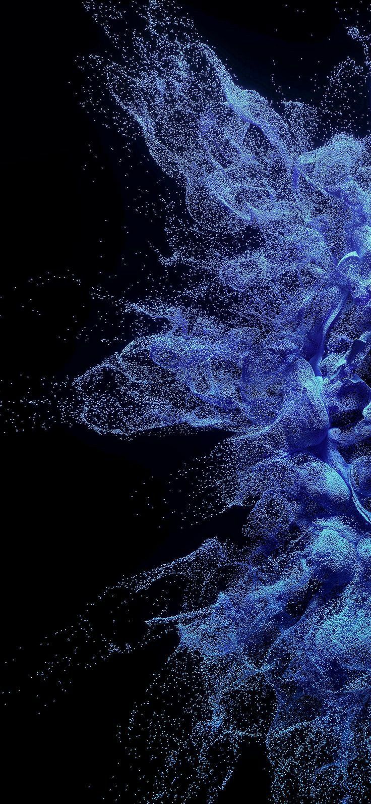 736x1593 Blue and Black Abstract Wallpaper with Bubbles. Blue particle wallpaper, Abstract blue particle design, Black water wallpaper iphone
