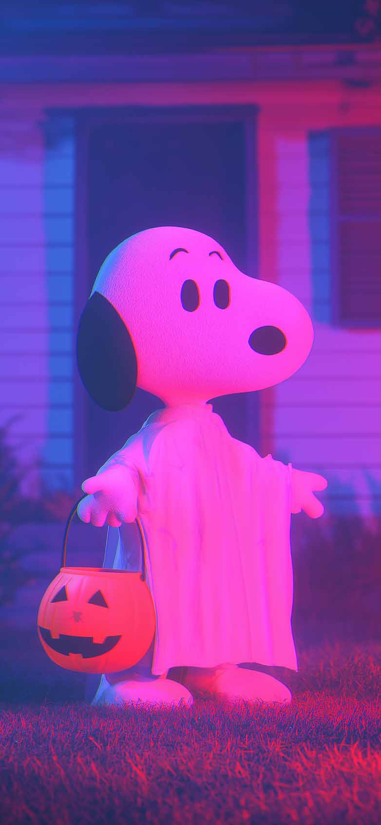 782x1692 Snoopy Sheet Ghost Trick or Treat Pumpkin Wallpaper iPhone