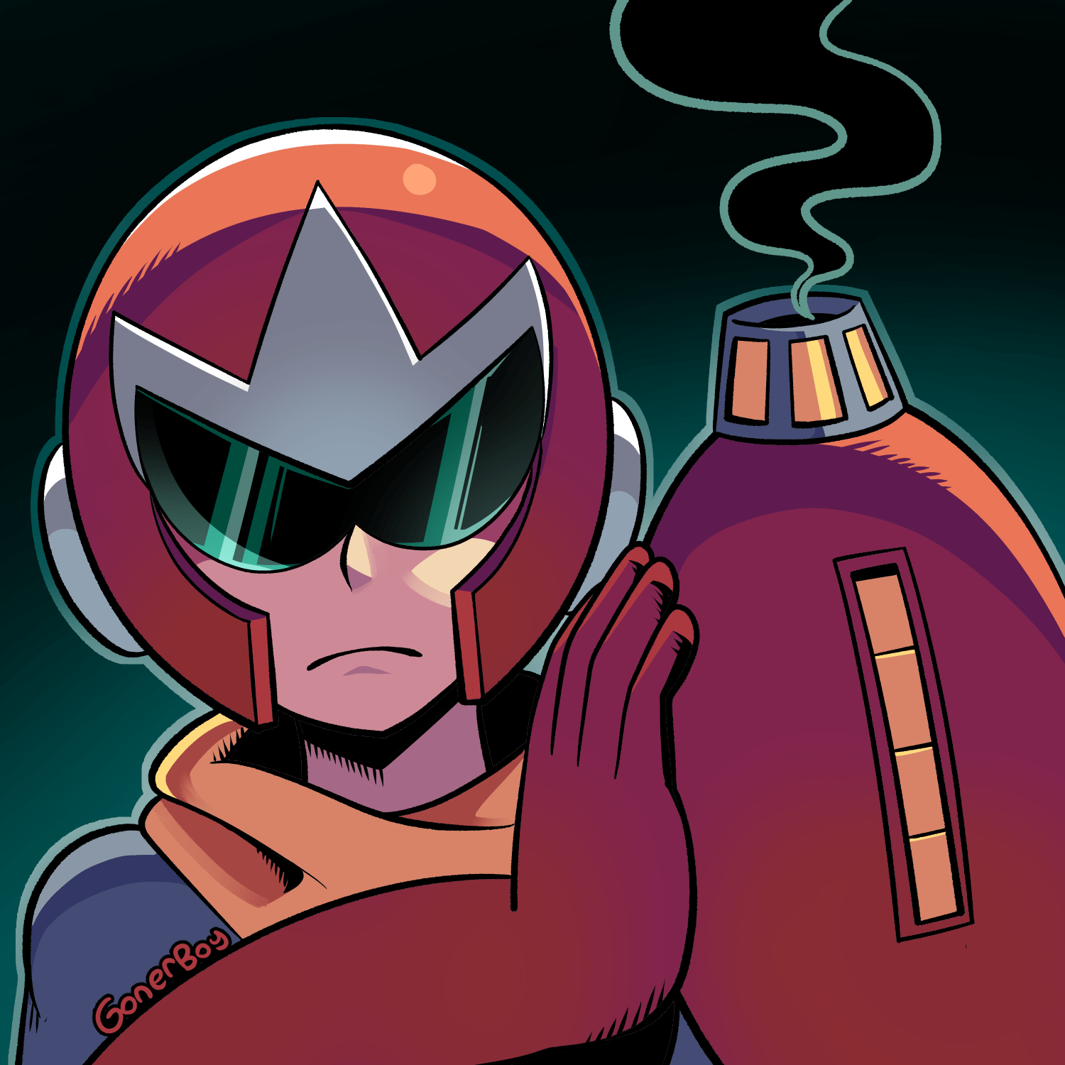 1500x1500 Profile Picture for Proto Man, Mega Man and Doctor Light! (OC)