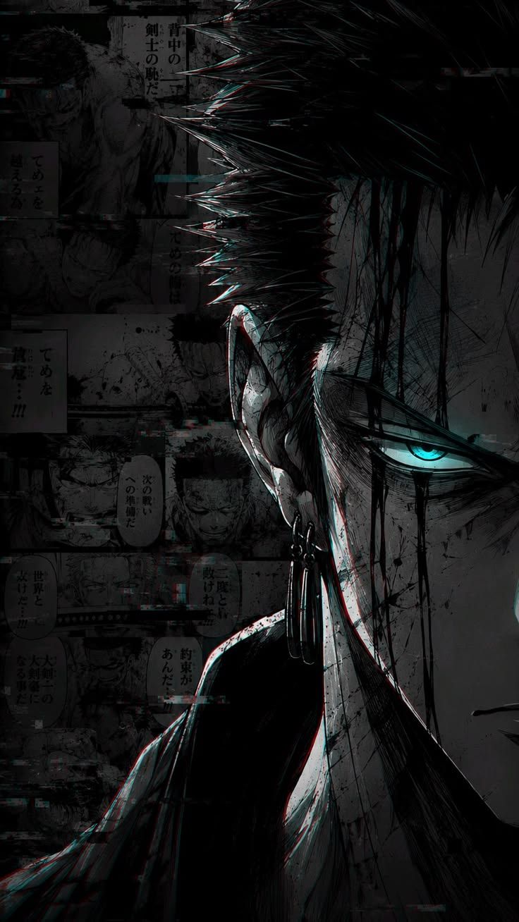 736x1308 Zoro Dark Manga Wallpaper 4K. One Piece Aesthetic Phone Lockscreen