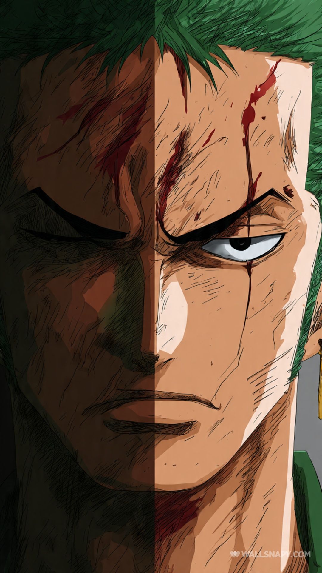 1080x1920 One piece zoro intimidating look 4k