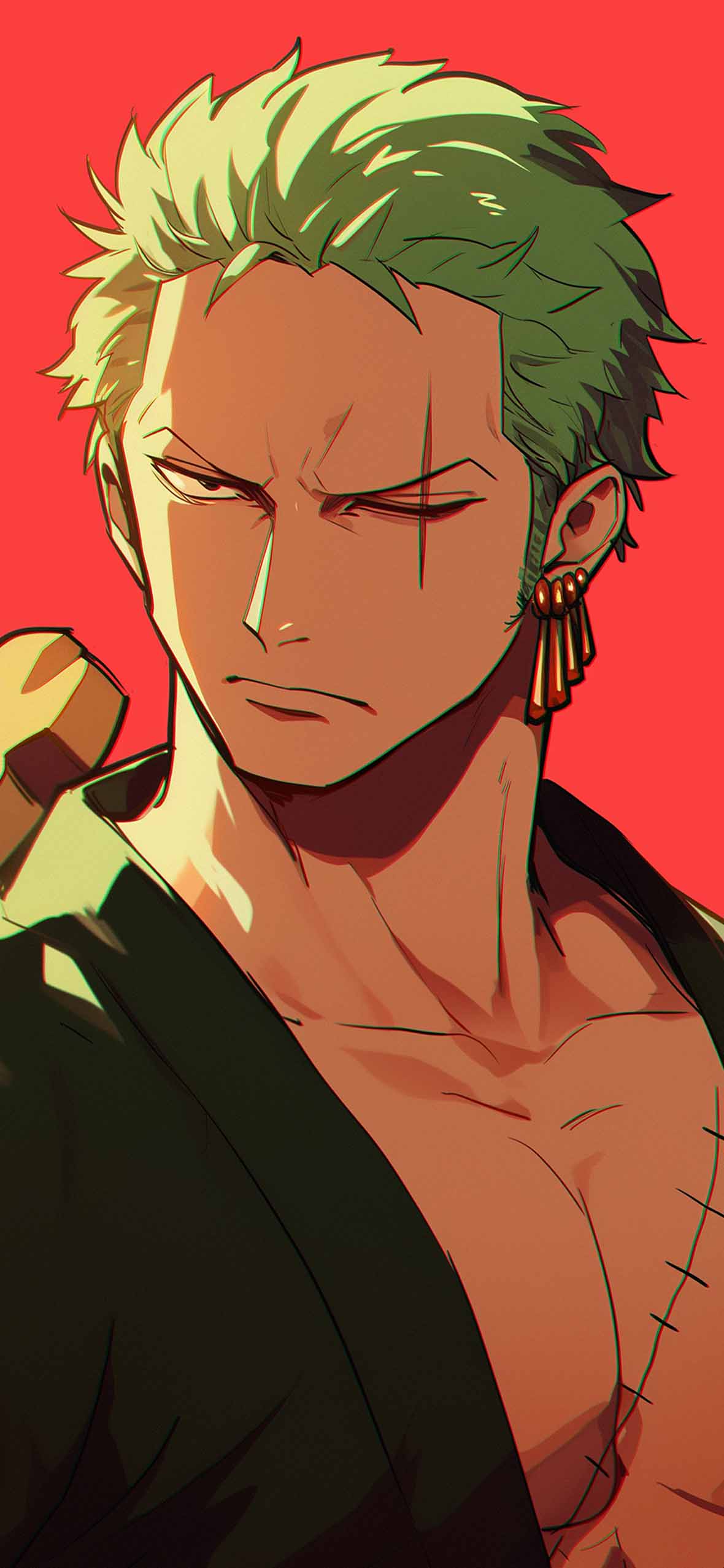 1180x2554 Roronoa Zoro Swordsman One Piece Red Wallpaper