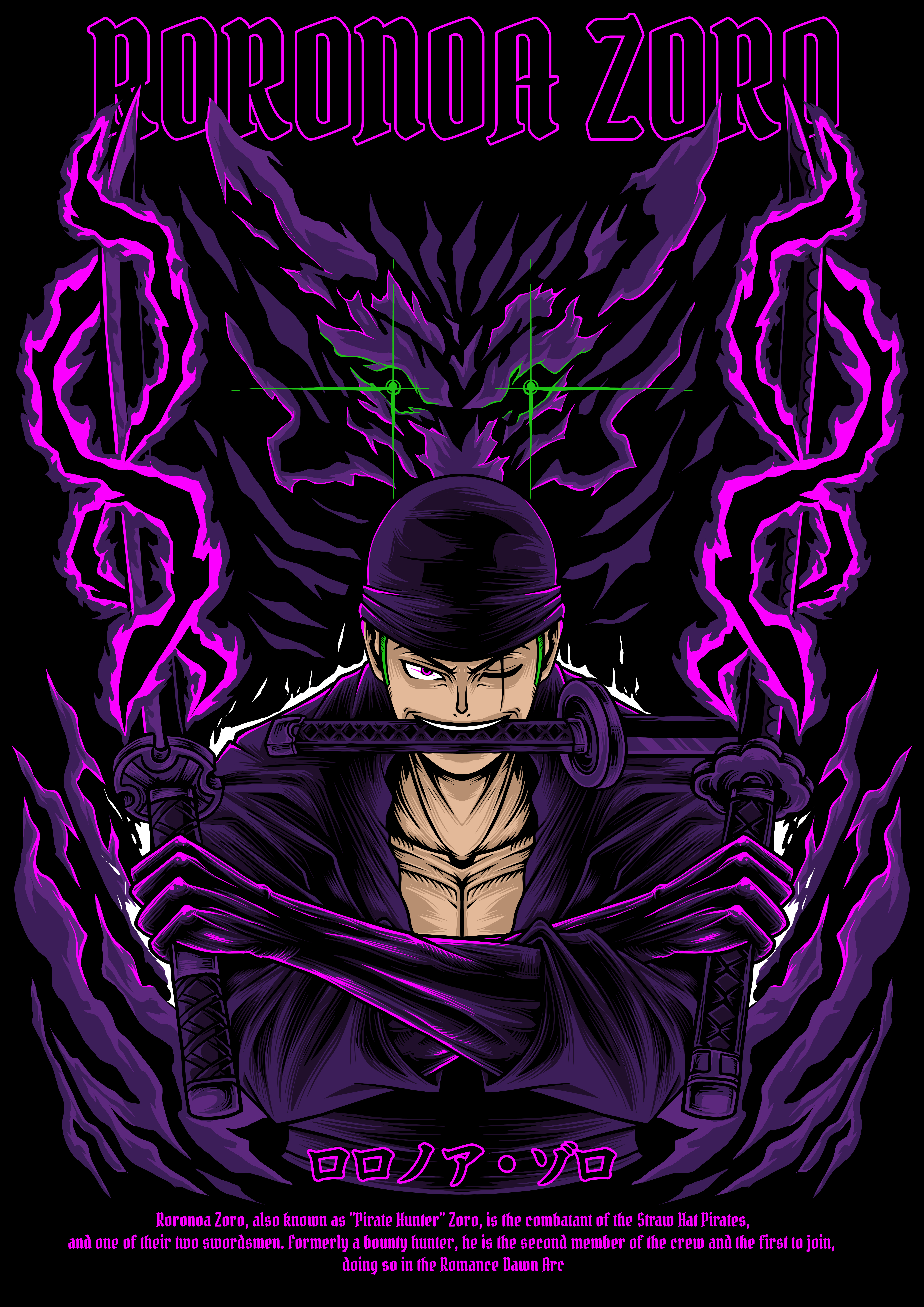5787x8185 Santoryu Zoro Piece by Indra Pramana on Dribbble