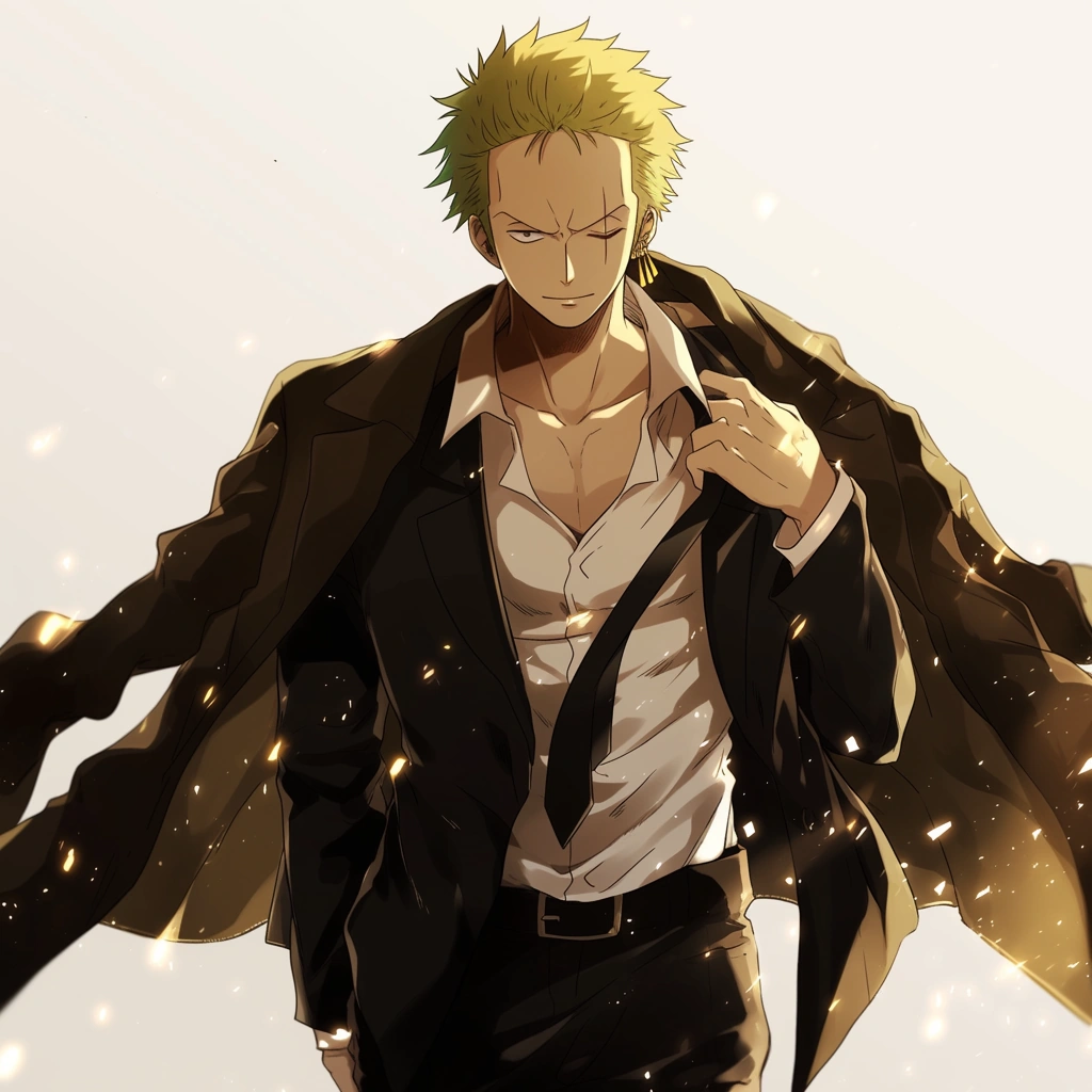 1024x1024 Roronoa Zoro (One Piece) Pfp, Golden Hour Edge, Subtle Earring