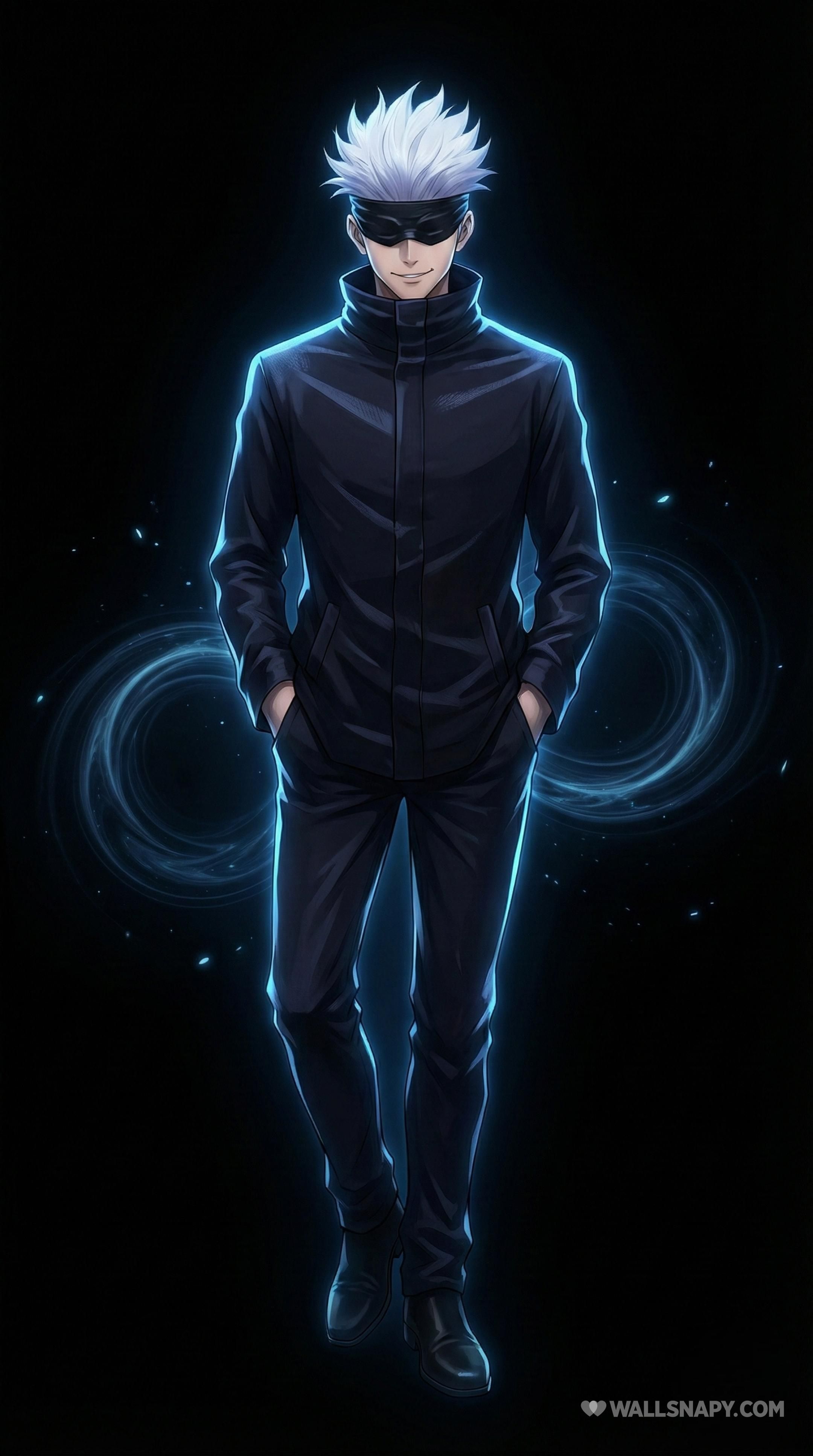 2160x3870 Gojo satoru limitless infinity blue aura jujutsu kaisen 4k wallpaper