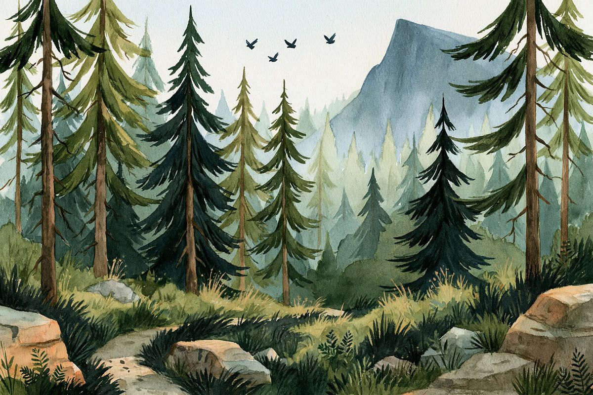 1200x800 Forest Wallpaper Murals. Moody, Foggy & Peel and Stick