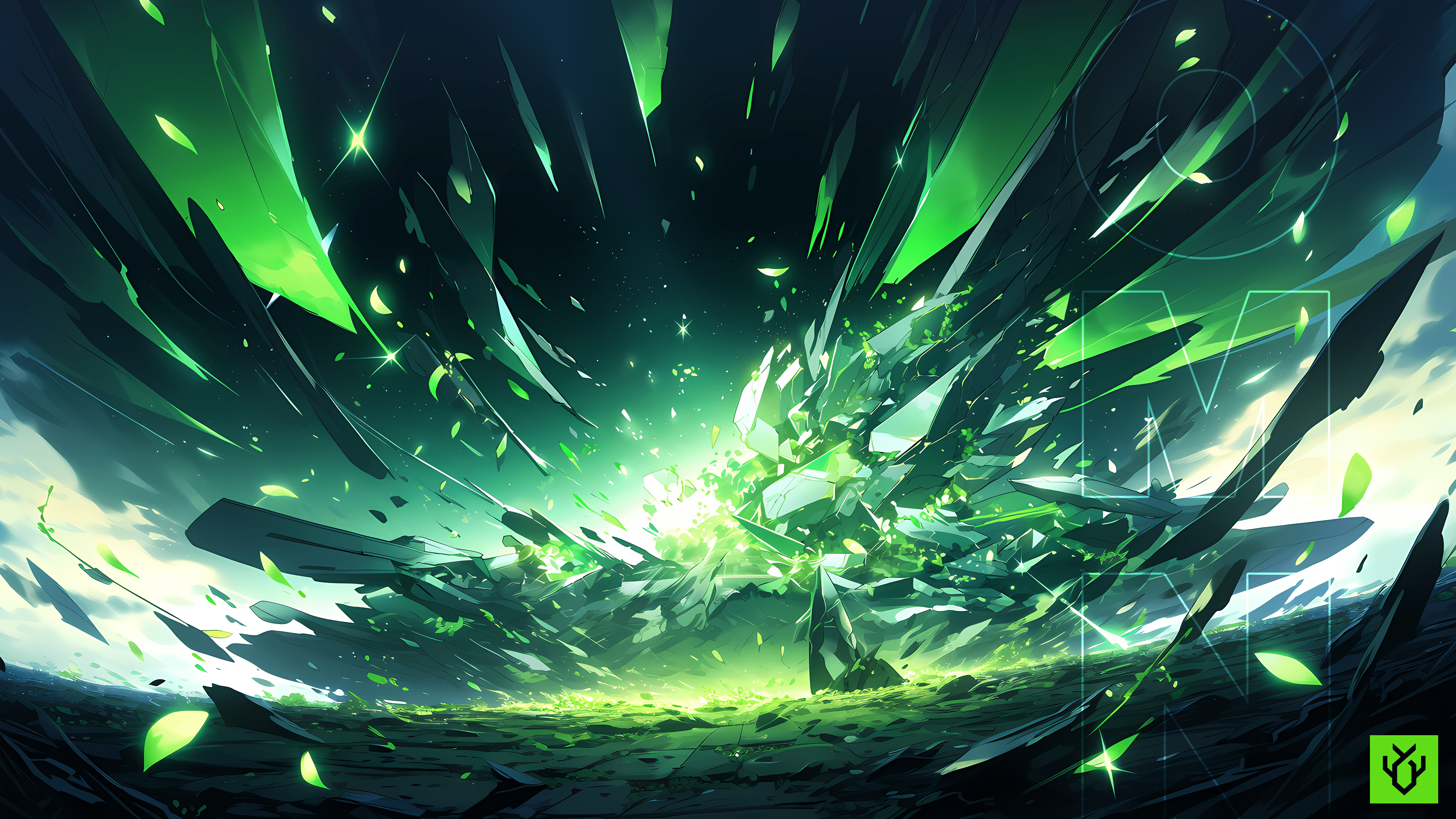 3840x2160 Black And Green Gaming Wallpaper