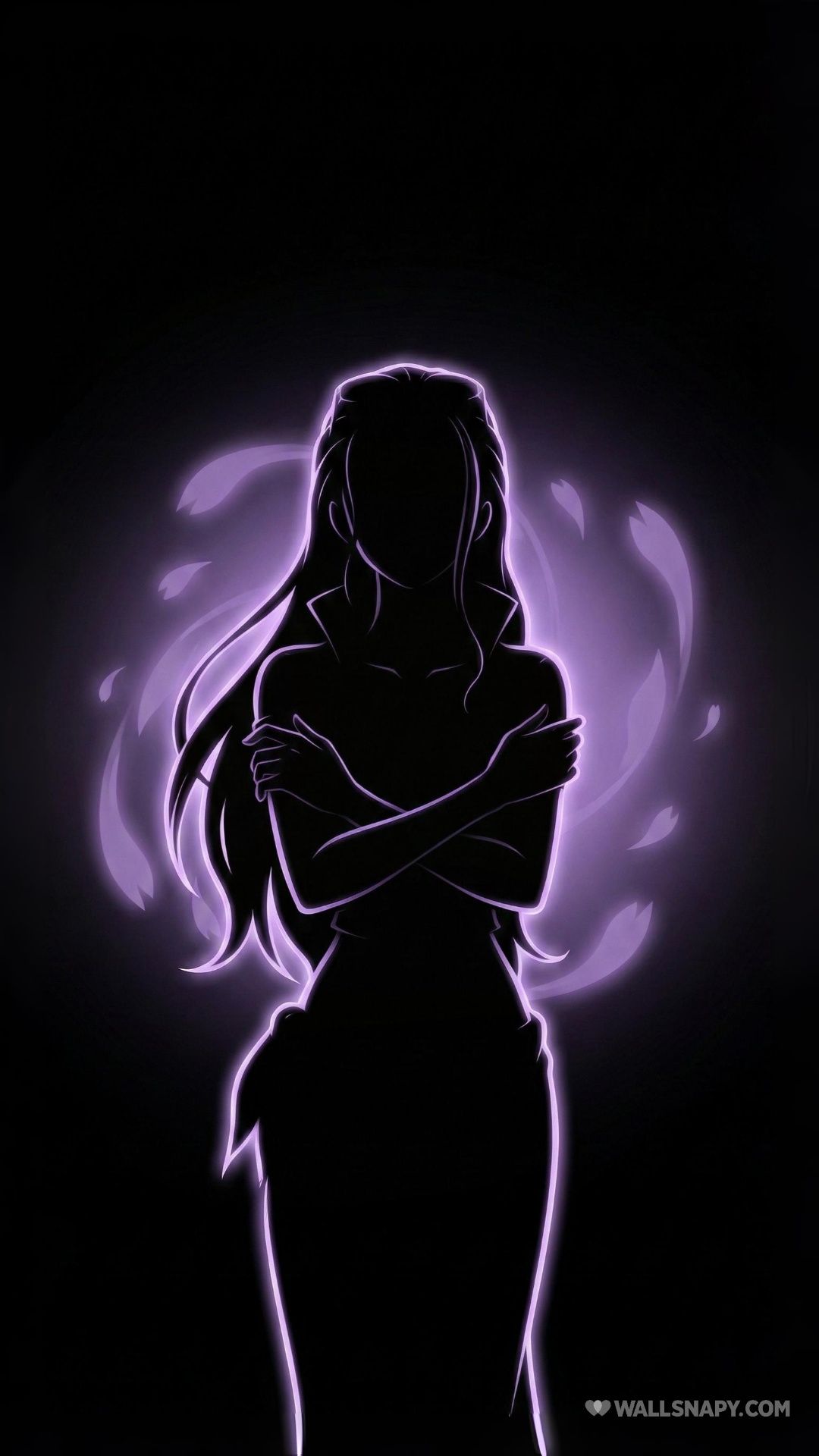 1080x1920 Nico robin minimalist silhouette amoled screen violet halo mobile wallpaper