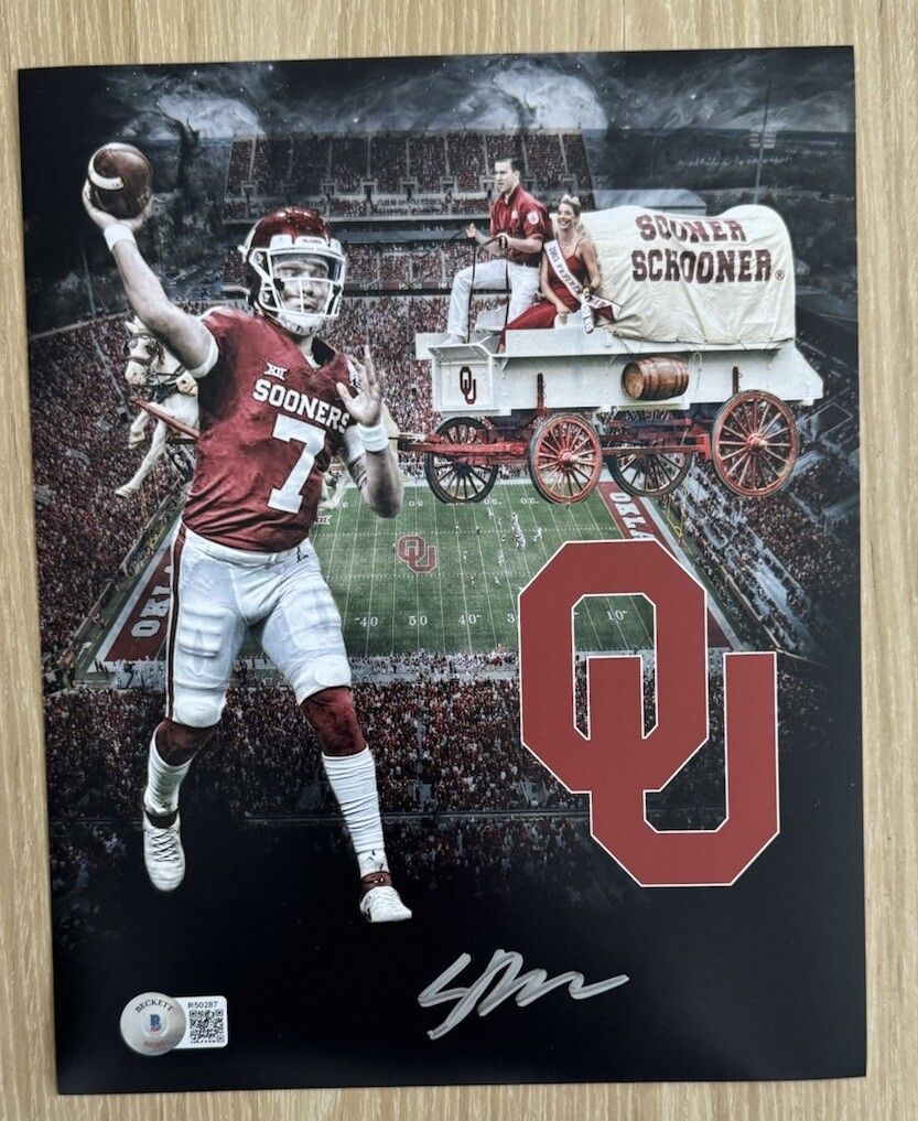 833x1017 SPENCER RATTLER SIGNED OKLAHOMA SOONERS 8X10 PHOTO BAS BECKETT 2