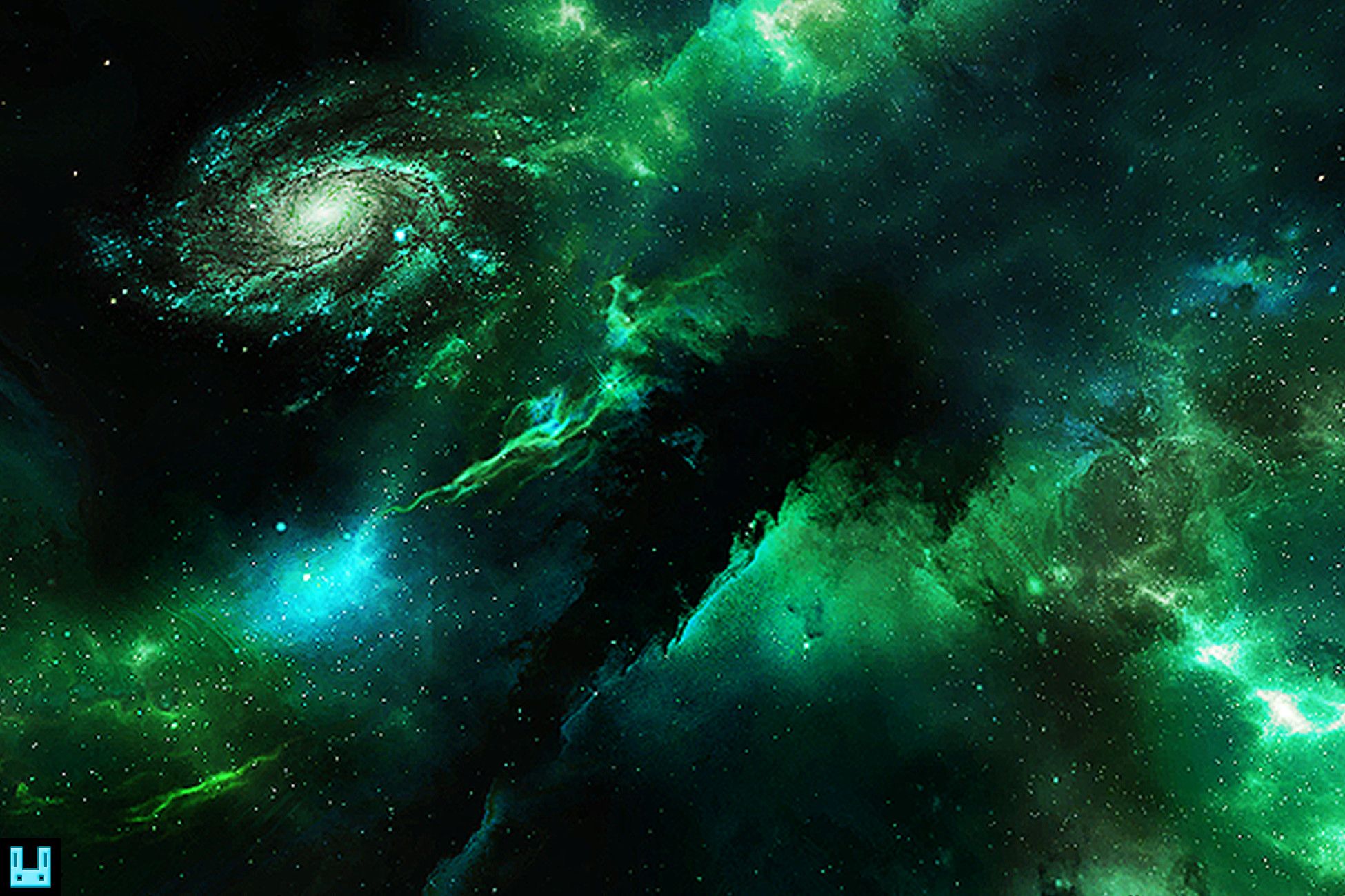 1950x1300 Skybox Green NebulaD Sky. Unity Asset Store