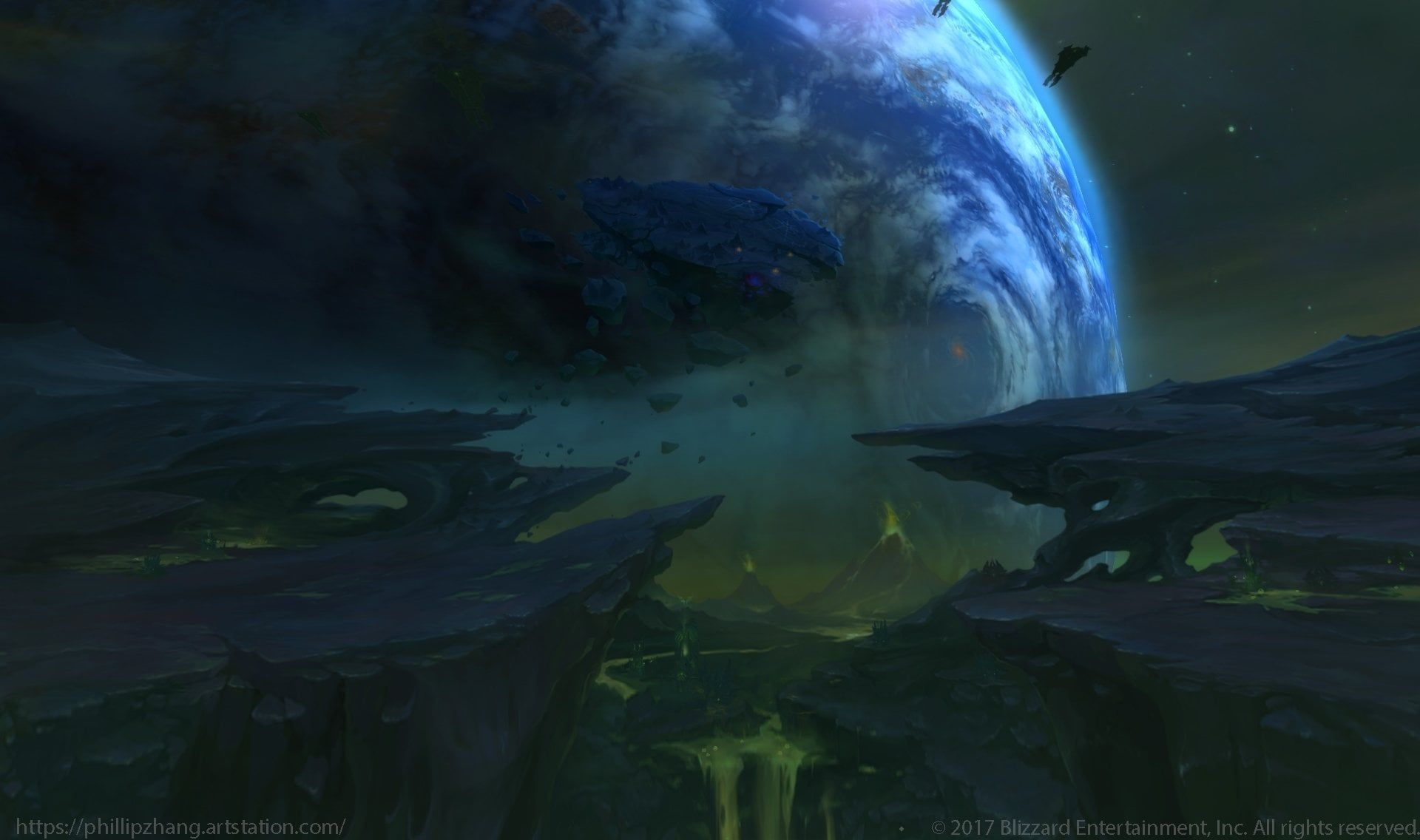 1920x1136 panoramic hand painted skybox I did for World of Warcraft