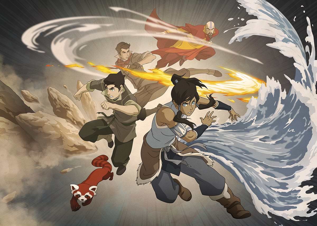 1200x857 Korra, Bolin, Mako, Tenzin