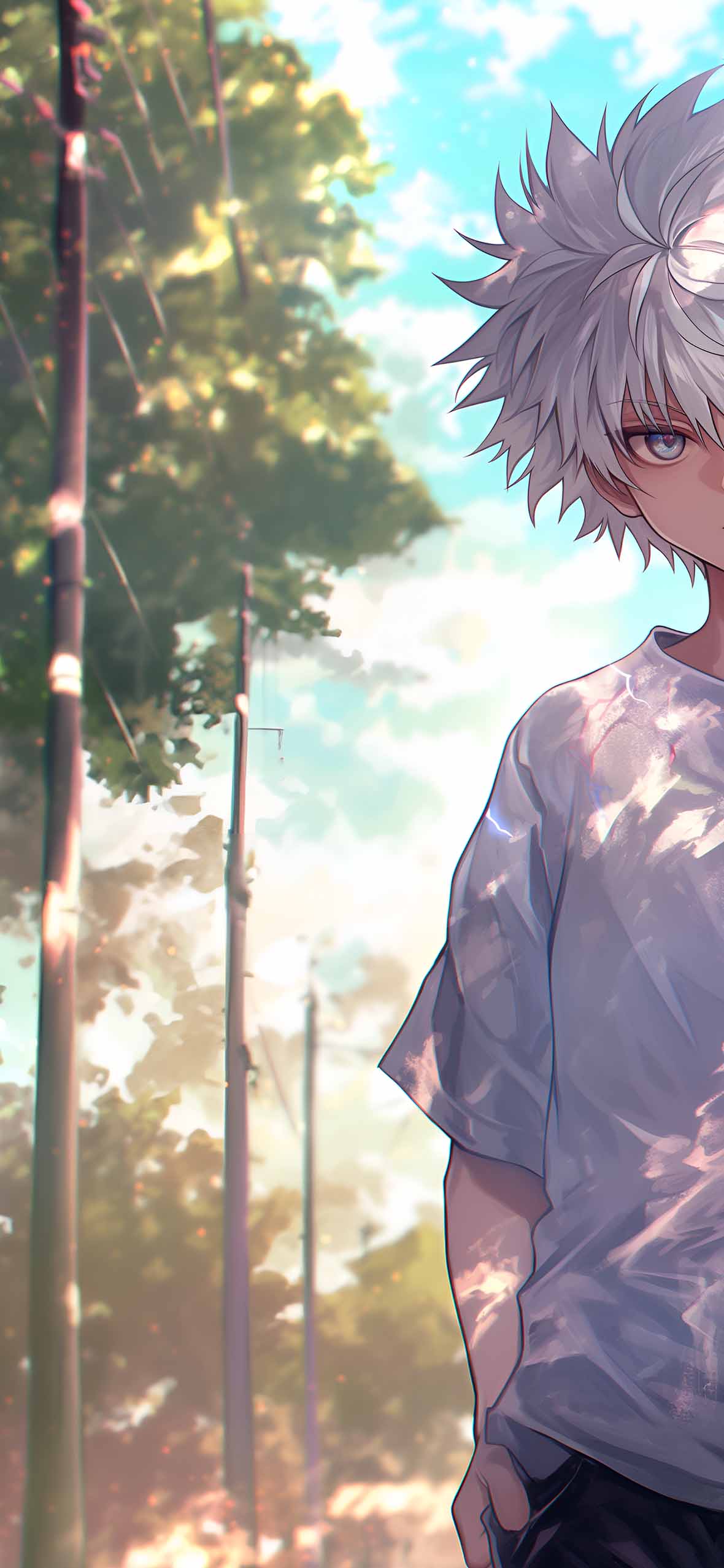 1180x2554 Killua Zoldyck Electric Assassin Tap to Switch Wallpaper HD