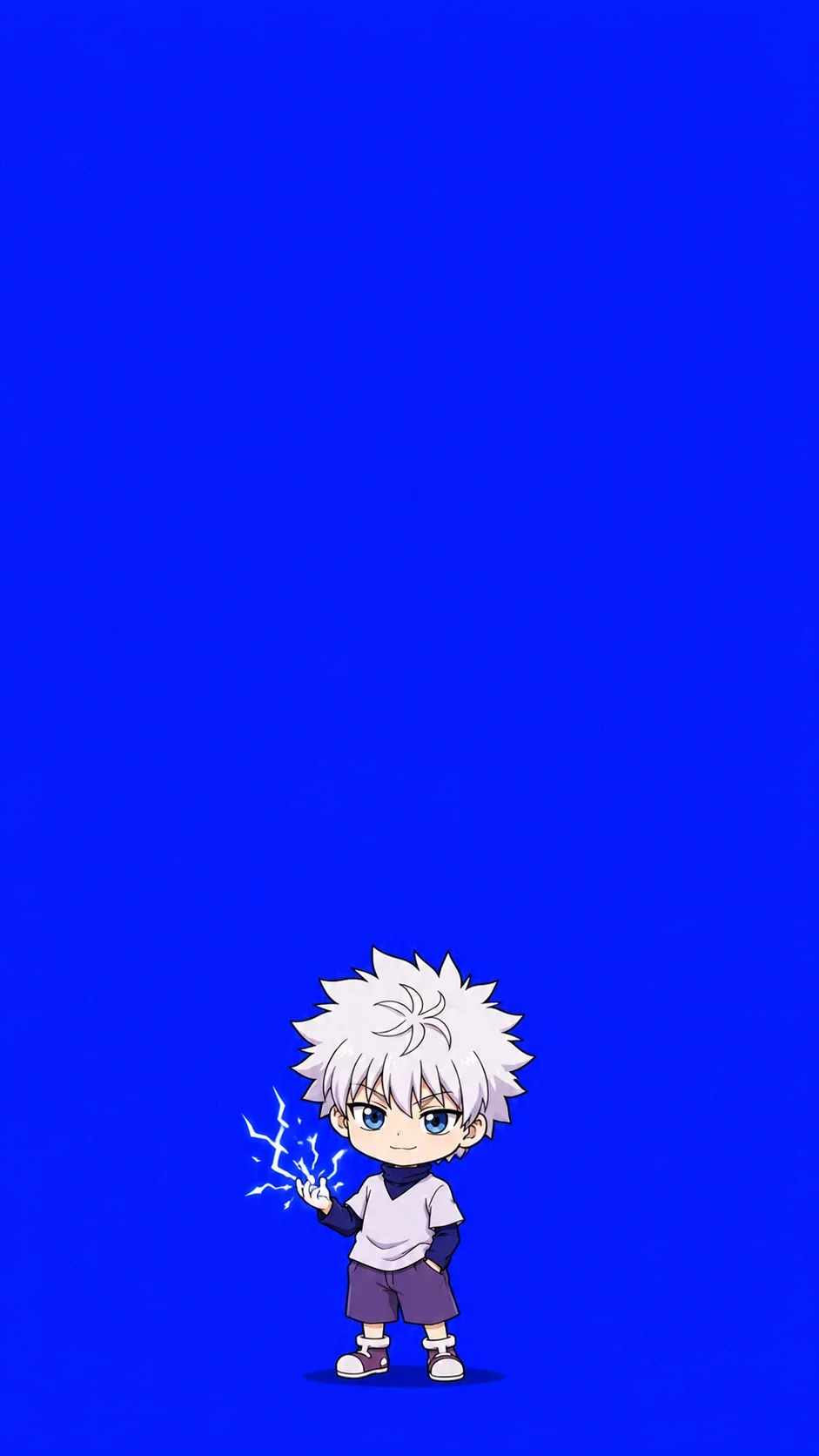941x1672 Killua Zoldyck Chibi Fan Art Lightning Blue 4K Wallpaper