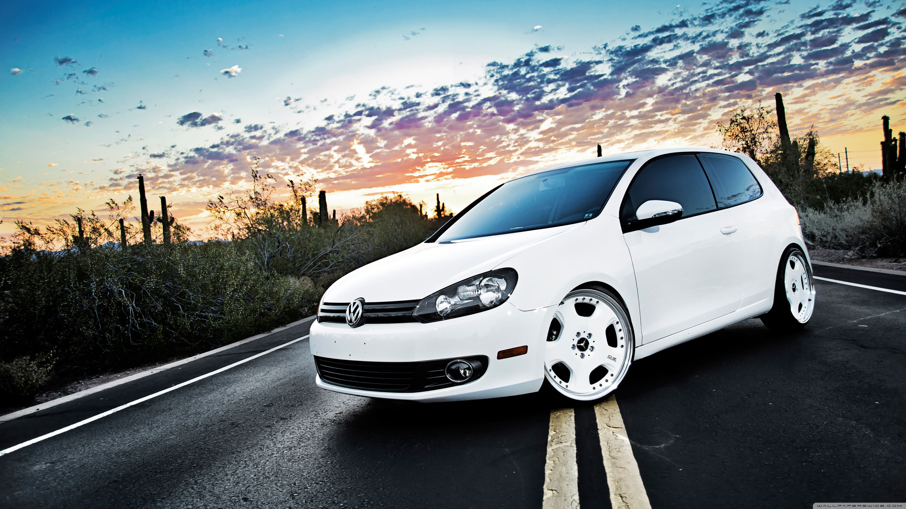 3840x2160 Volkswagen Golf 6 White 4K UHD Wallpaper for UltraHD Desktop and TV : Widescreen and UltraWide Display : Dual Monitor : Smartphone and Tablet Devices