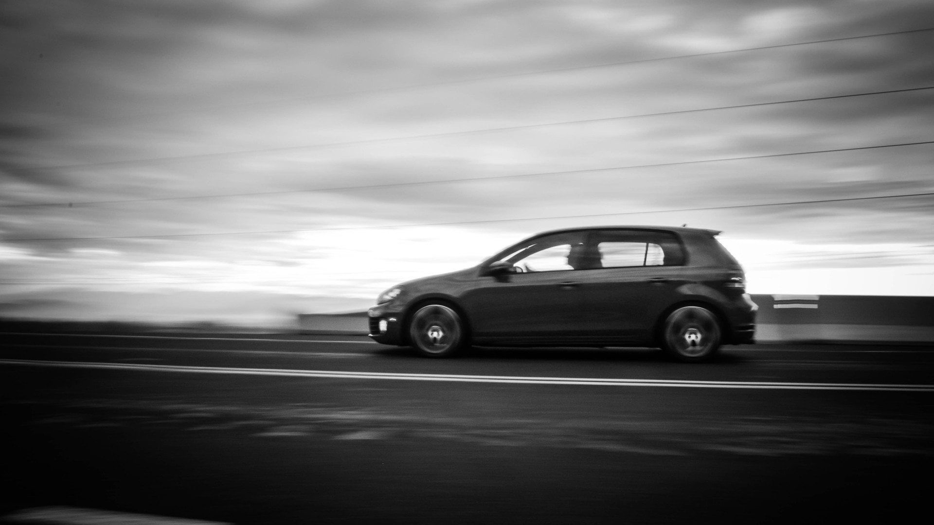 1920x1080 Some More Hi Res Wallpaper Goodness. Rolling BW Shot Of A MKVI GTI. [1920x1080]