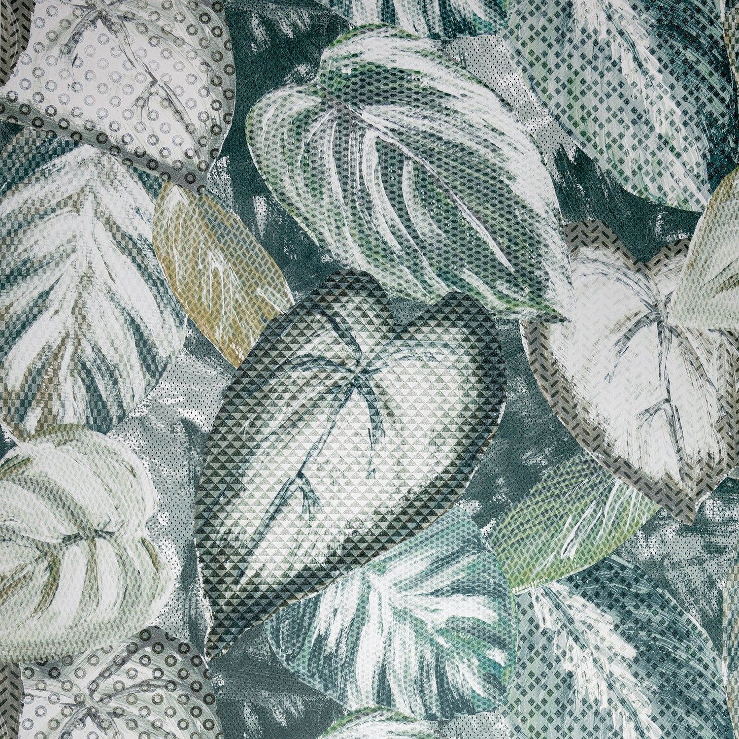 1500x1500 Vita Ficus Wallpaper in Green Pepper