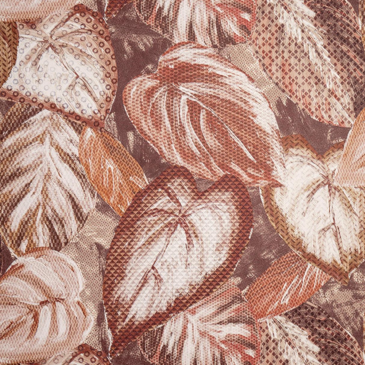 1214x1214 Pepper Glass Bead Finish Ficus Leaf Vita Wallpaper Roll Color: Orange