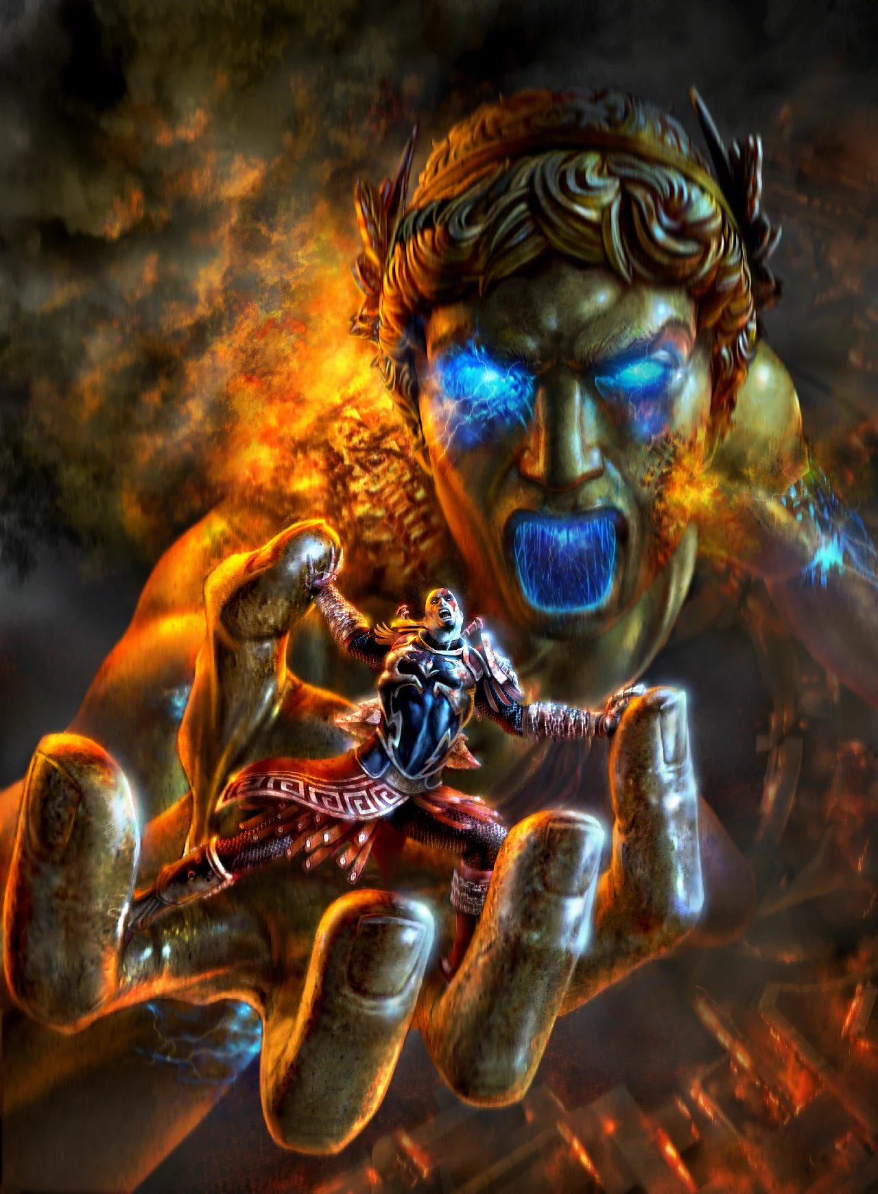 1280x1740 The Art of God of War on X: Kratos vs Colossus of Rhodes. Illustration God of War II「2007」 / X
