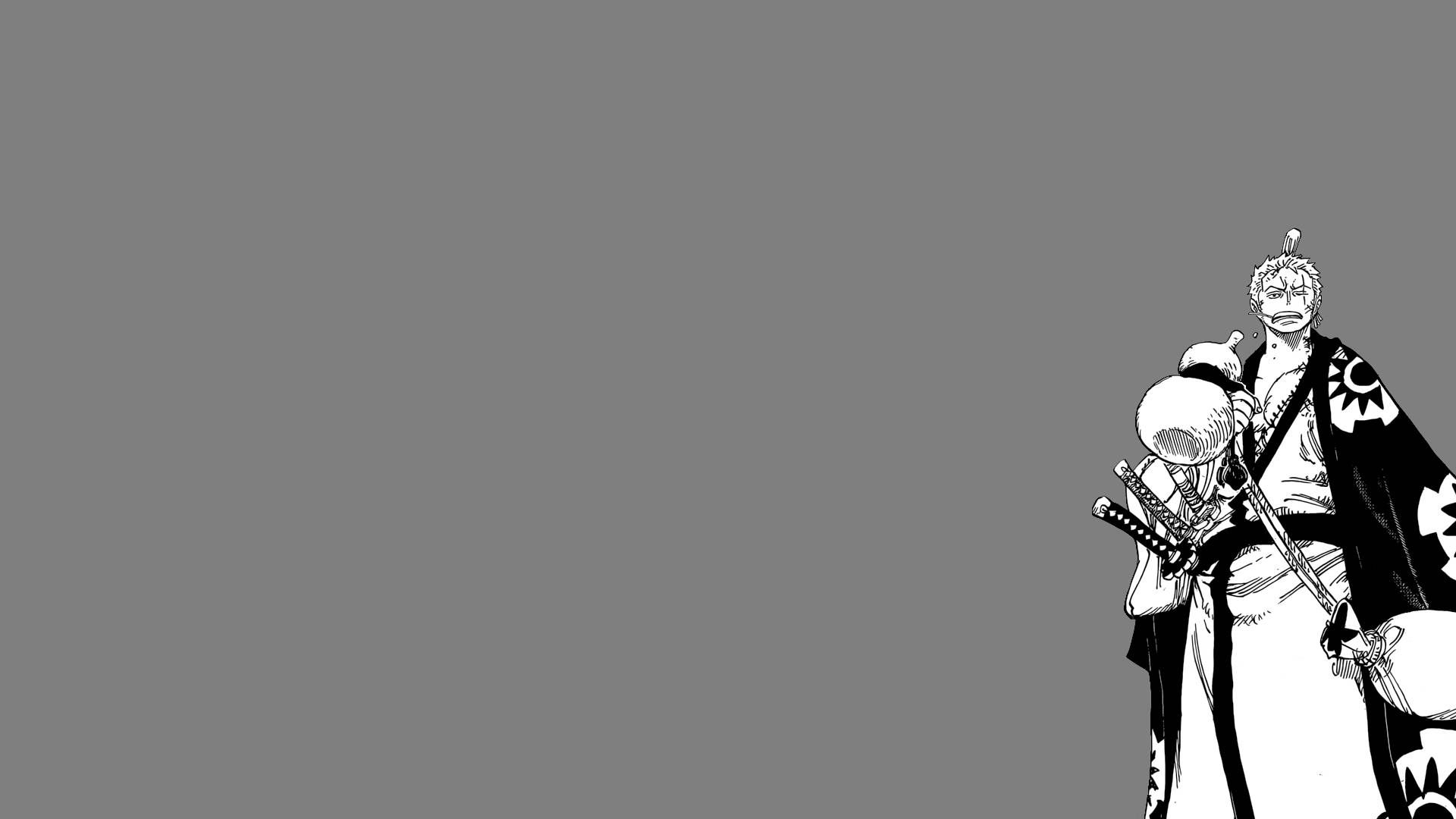 1920x1080 Download Roronoa Zoro Manga Panel In Gray Wallpaper