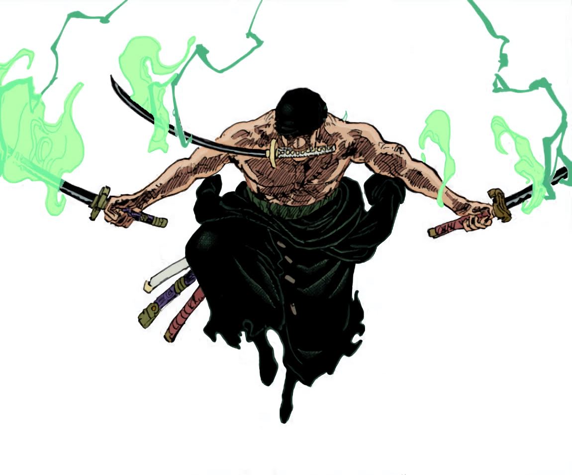 1150x954 I tried coloring Zoro king of hell manga panel